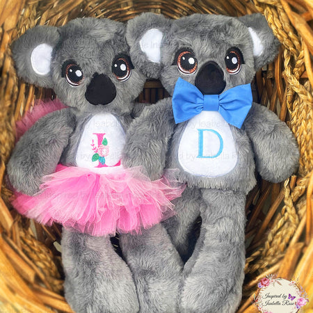 Personalised koala, Embroidered name, Made to order