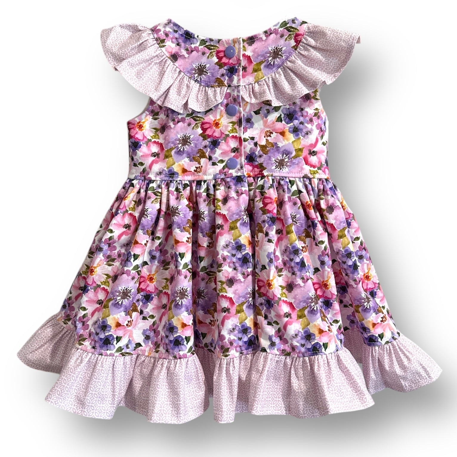 Mauve Watercolour Flowers Acacia Dress (SIZES 000 & 0)