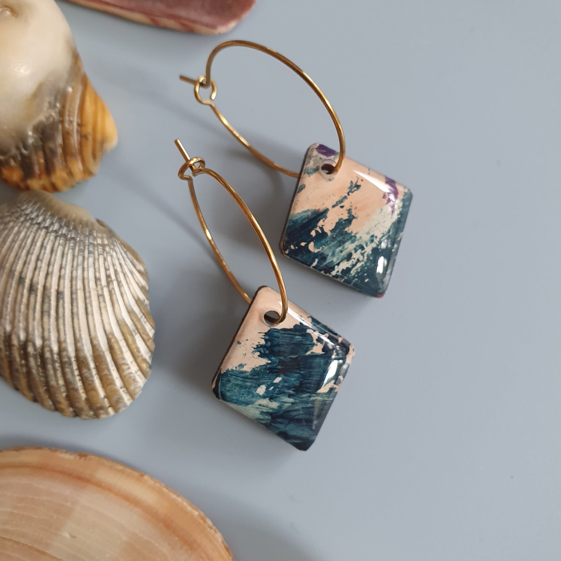 The Sea Dreams Collection | Resin art earrings | Part 2 | Large dangles | Studs