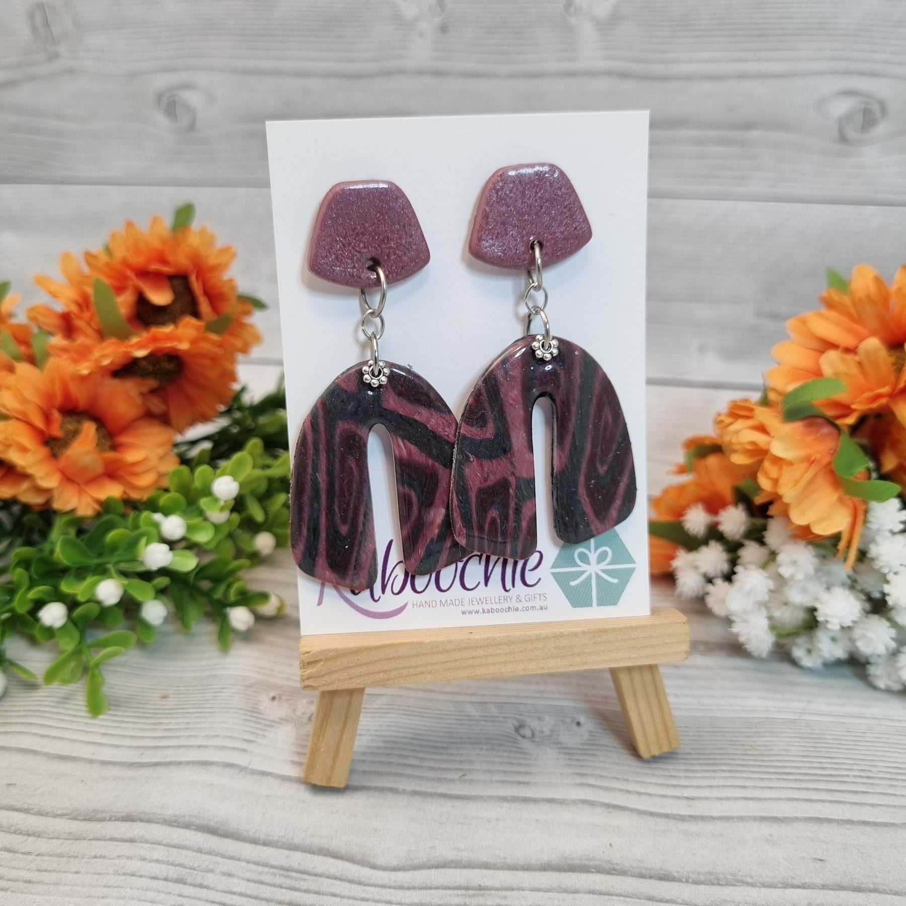 Polymer Clay Arch Earring Studs - Lots of Colours/Styles