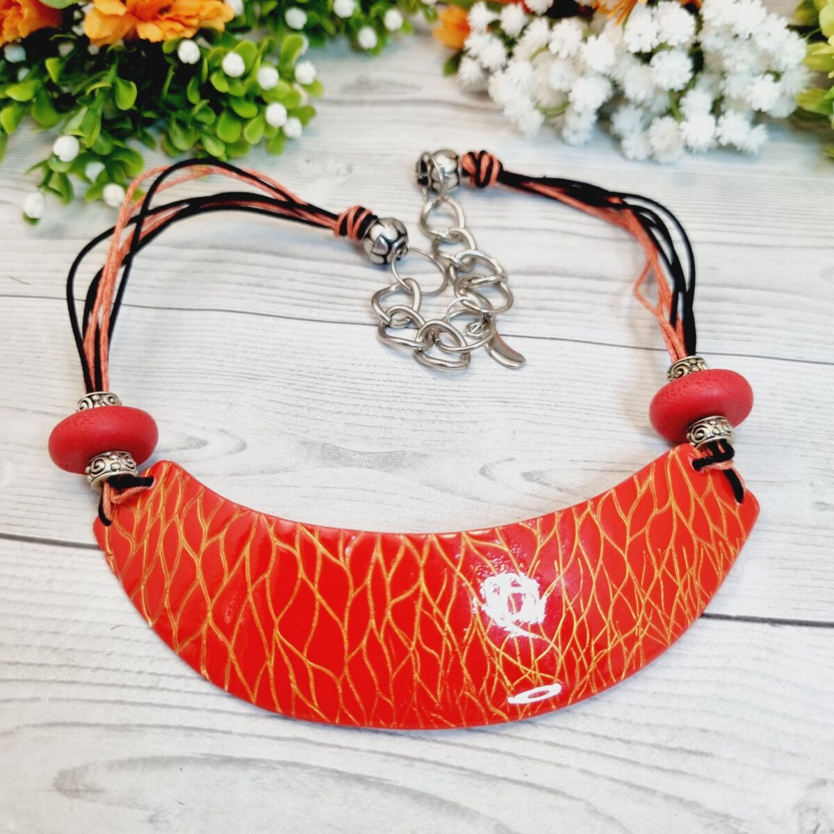 Statement Collar Necklace - Golden Leaves