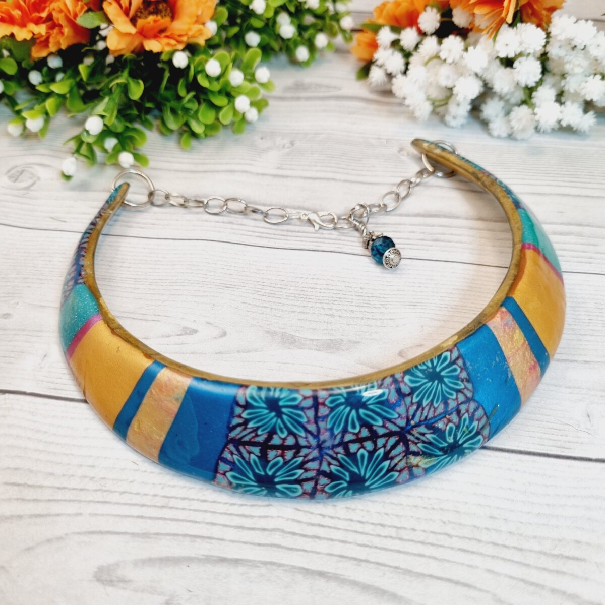 Full Collar Polymer Clay Necklace Earthbound Majesty