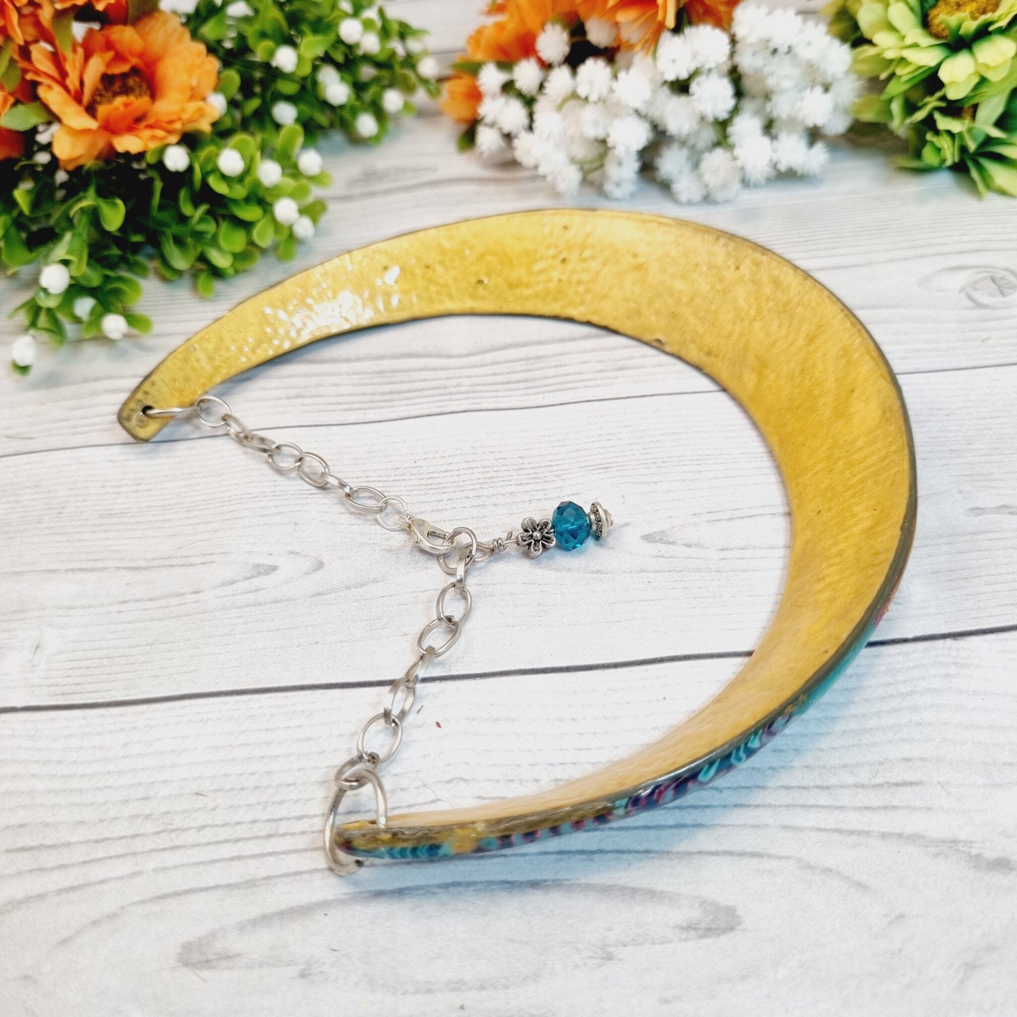 Full Collar Polymer Clay Necklace Earthbound Majesty