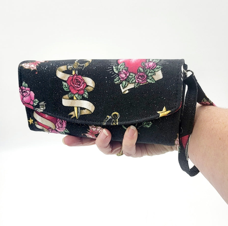 Glitter Skulls Clutch Purse