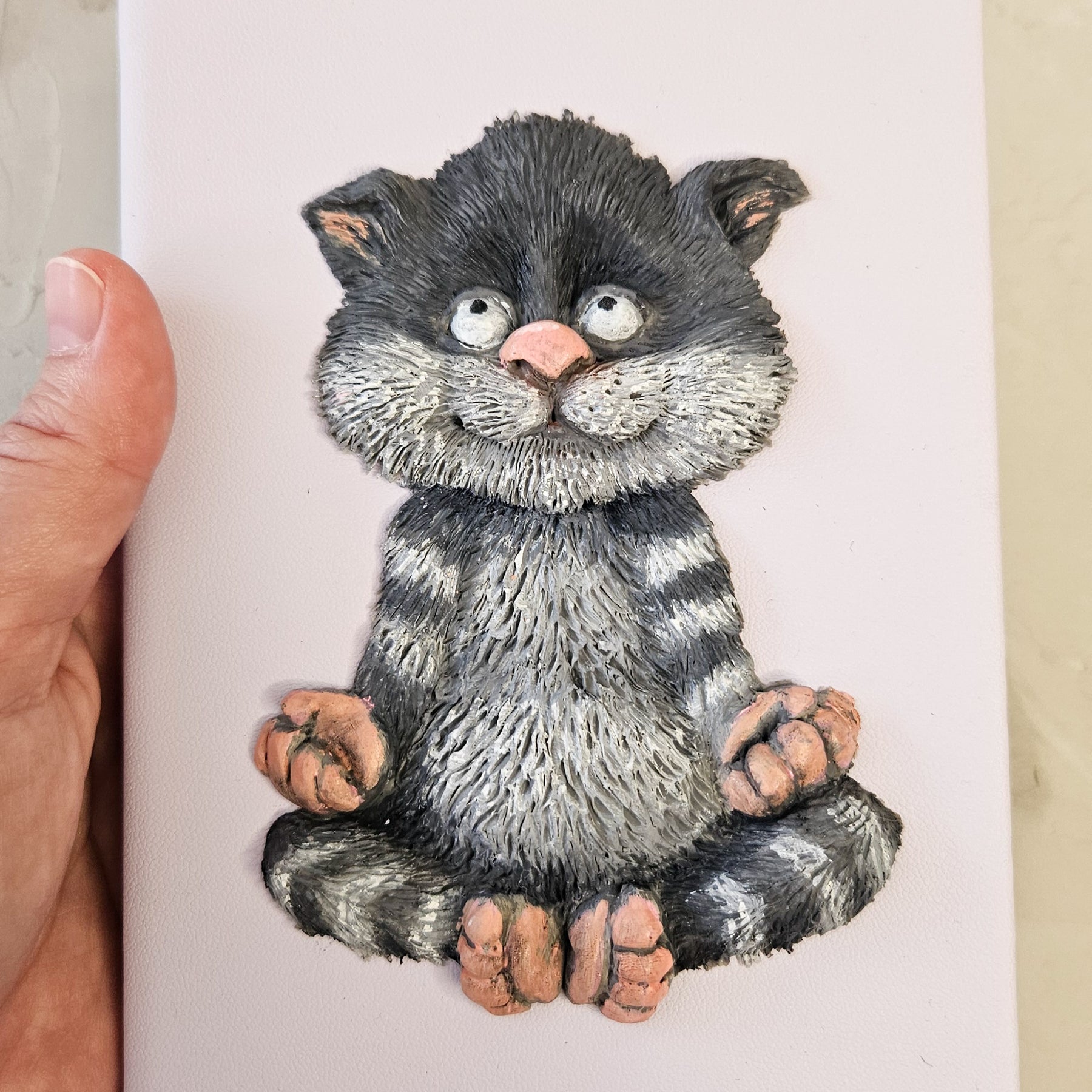 Customised Notebook A6 with handsculpted polymer clay decoration