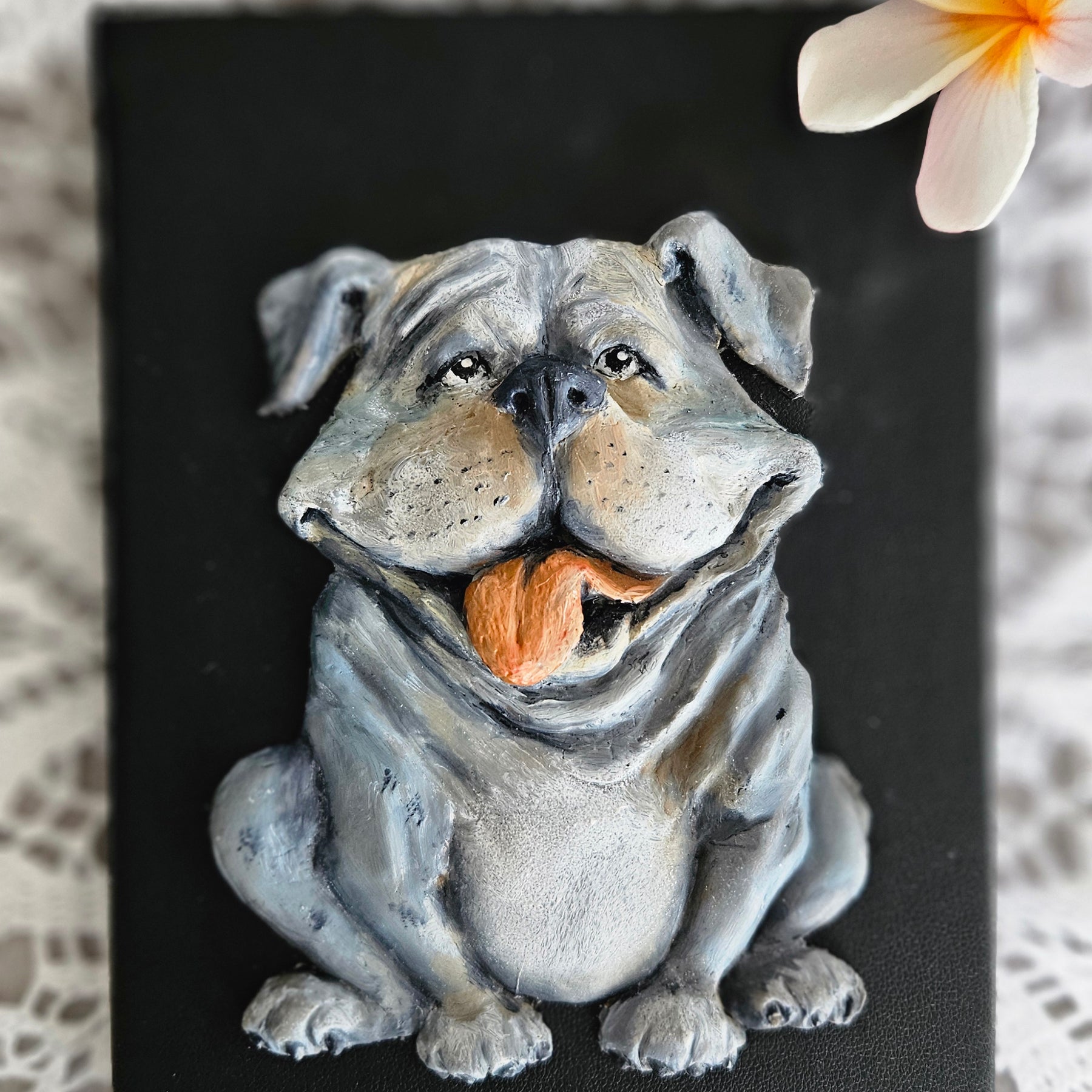 Customised Notebook A6 with handsculpted polymer clay decoration