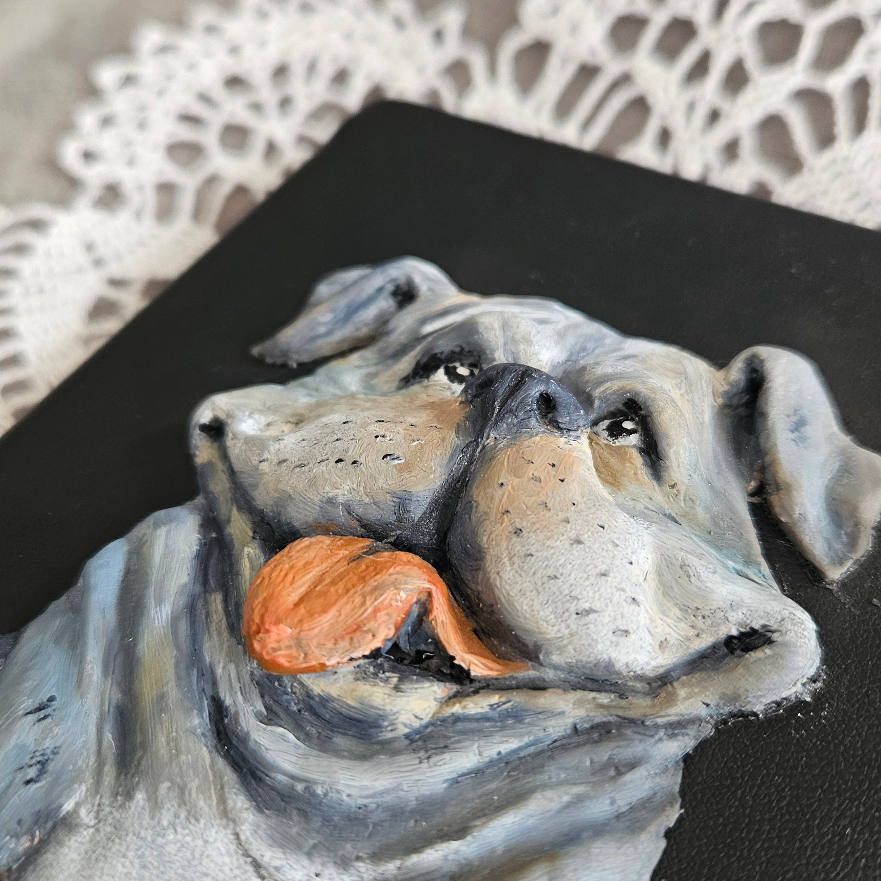 Customised Notebook A6 with handsculpted polymer clay decoration