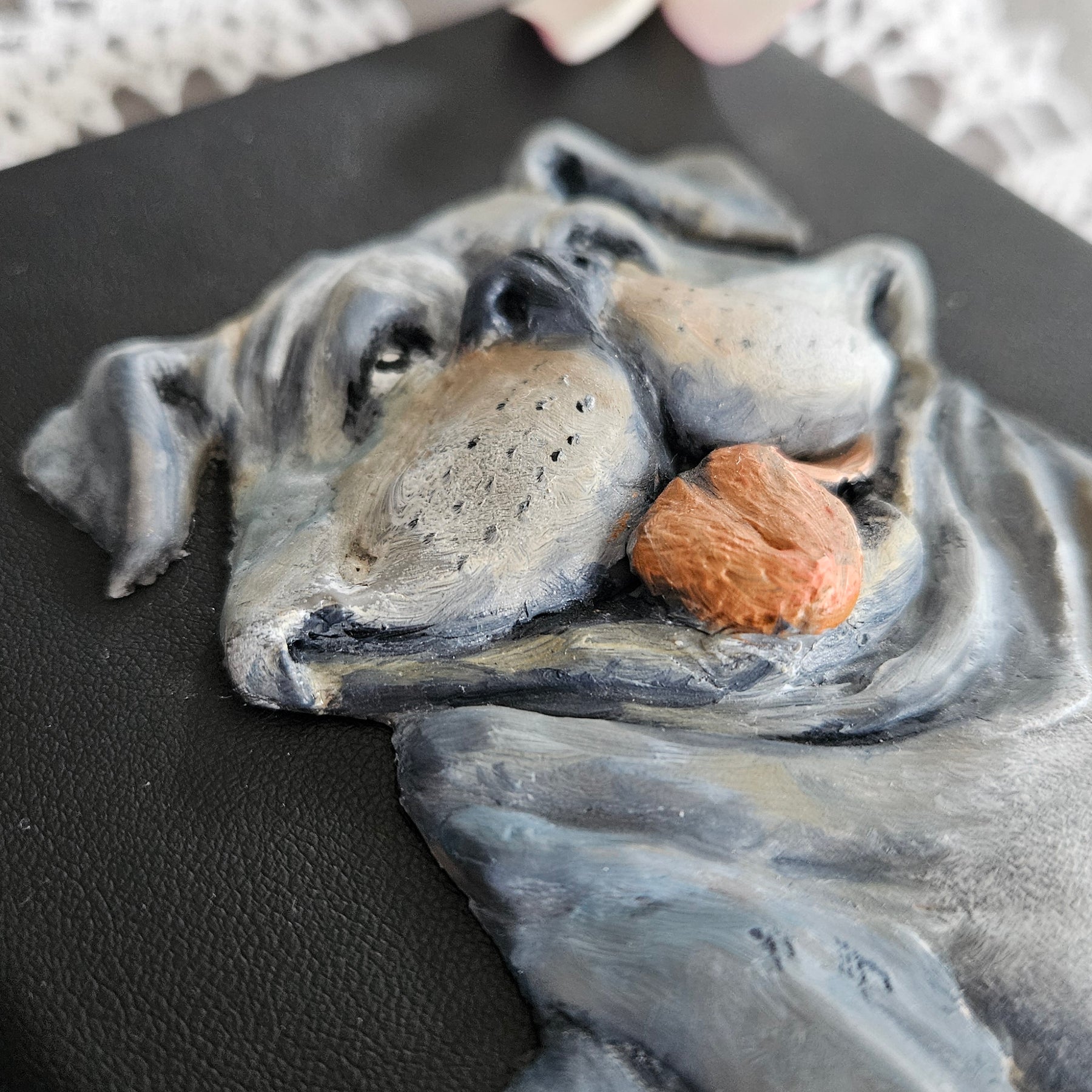 Customised Notebook A6 with handsculpted polymer clay decoration