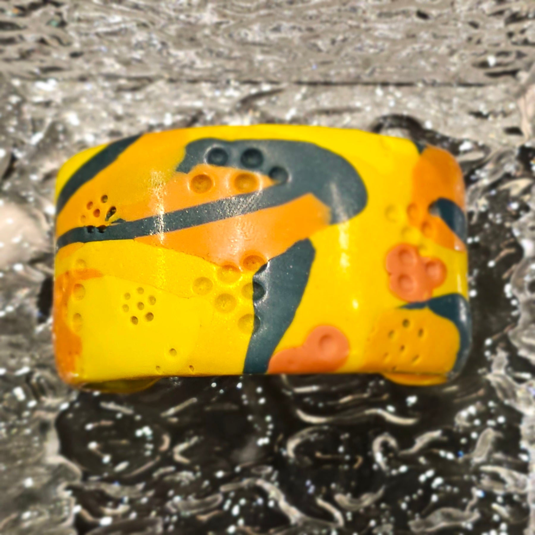 SUNBURST BLOOM - HANDMADE POLYMER CLAY CUFF