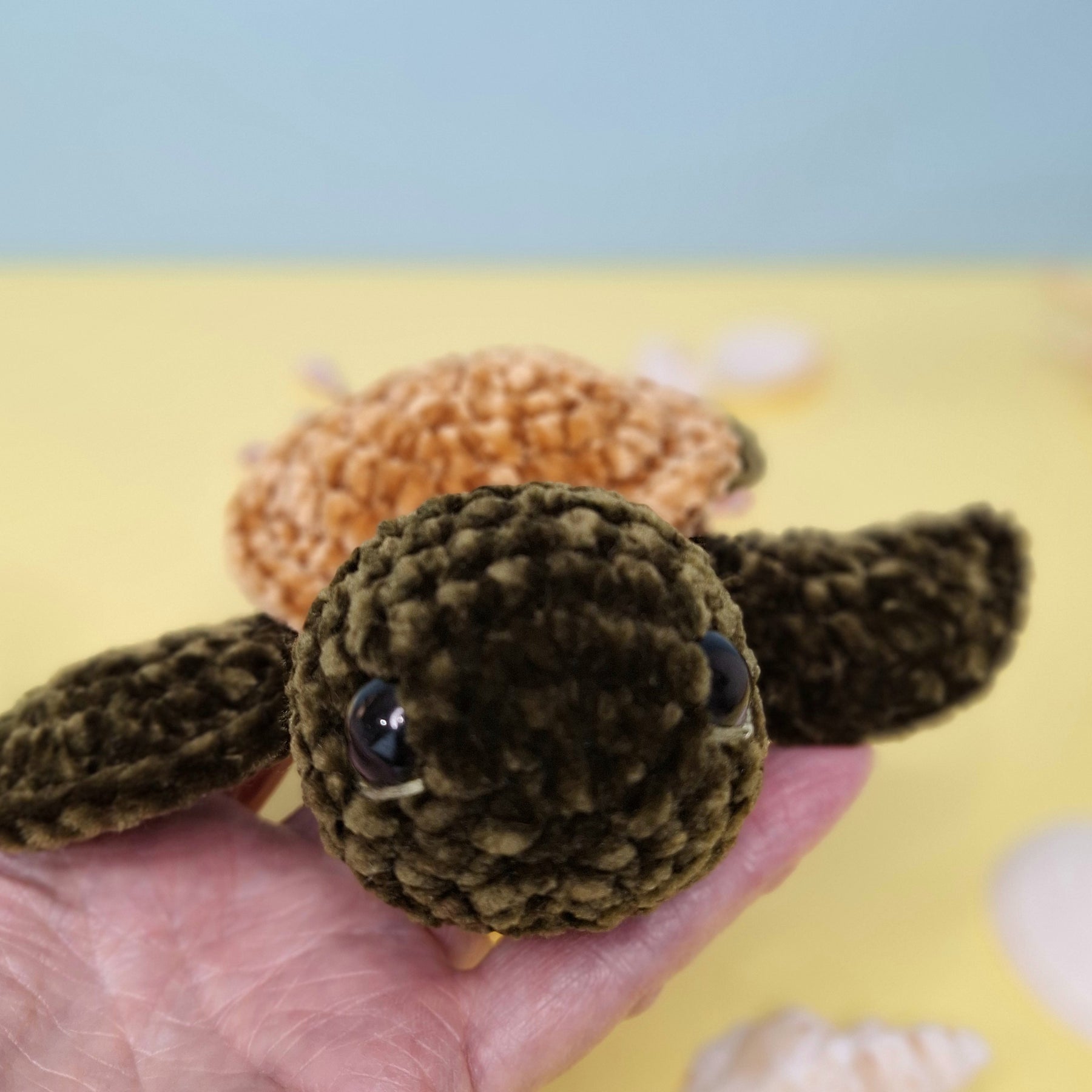 Hand made crocheted velvet Sea Turtle