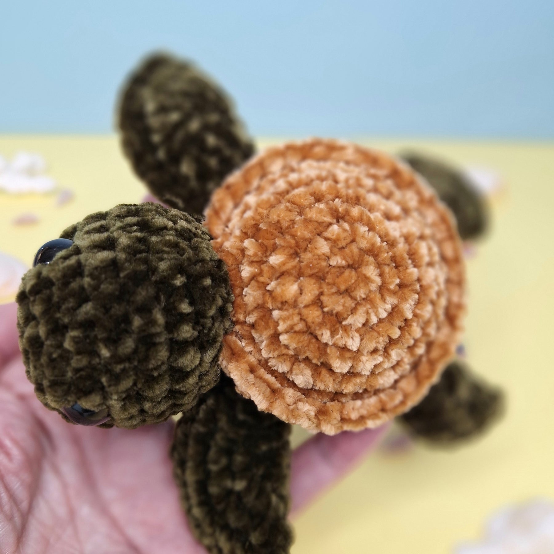 Hand made crocheted velvet Sea Turtle