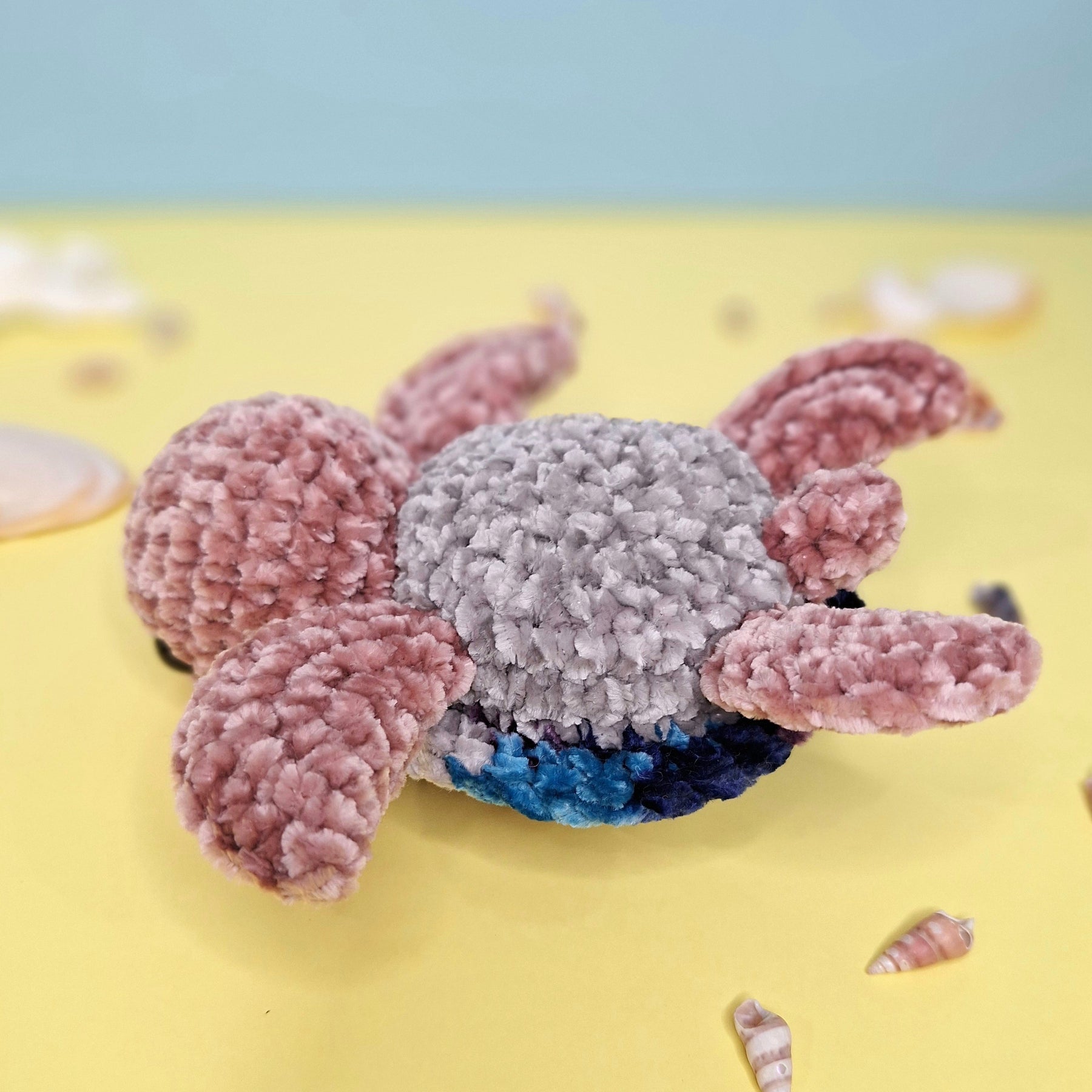 Hand made crocheted velvet Sea Turtle