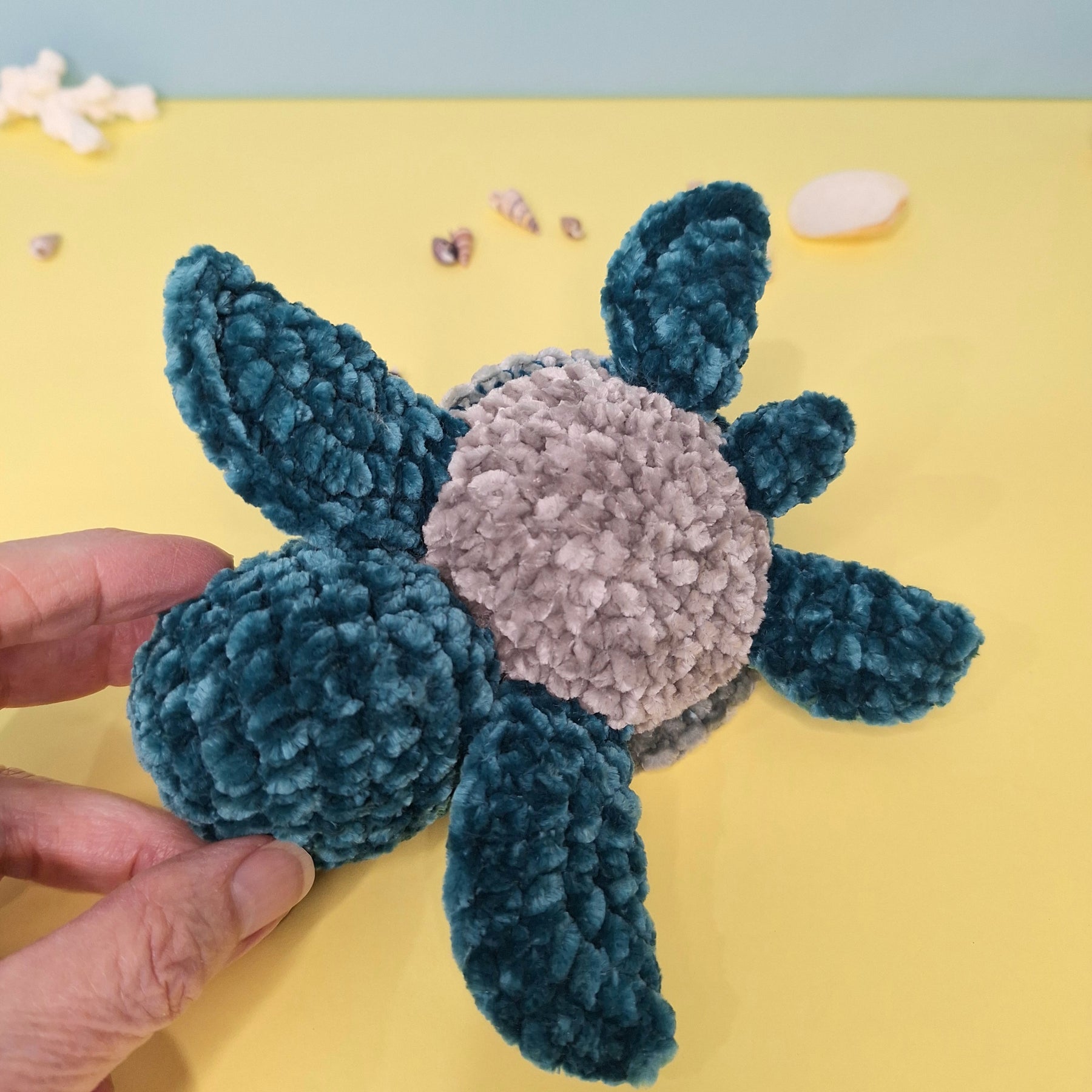 Hand made crocheted velvet Sea Turtle