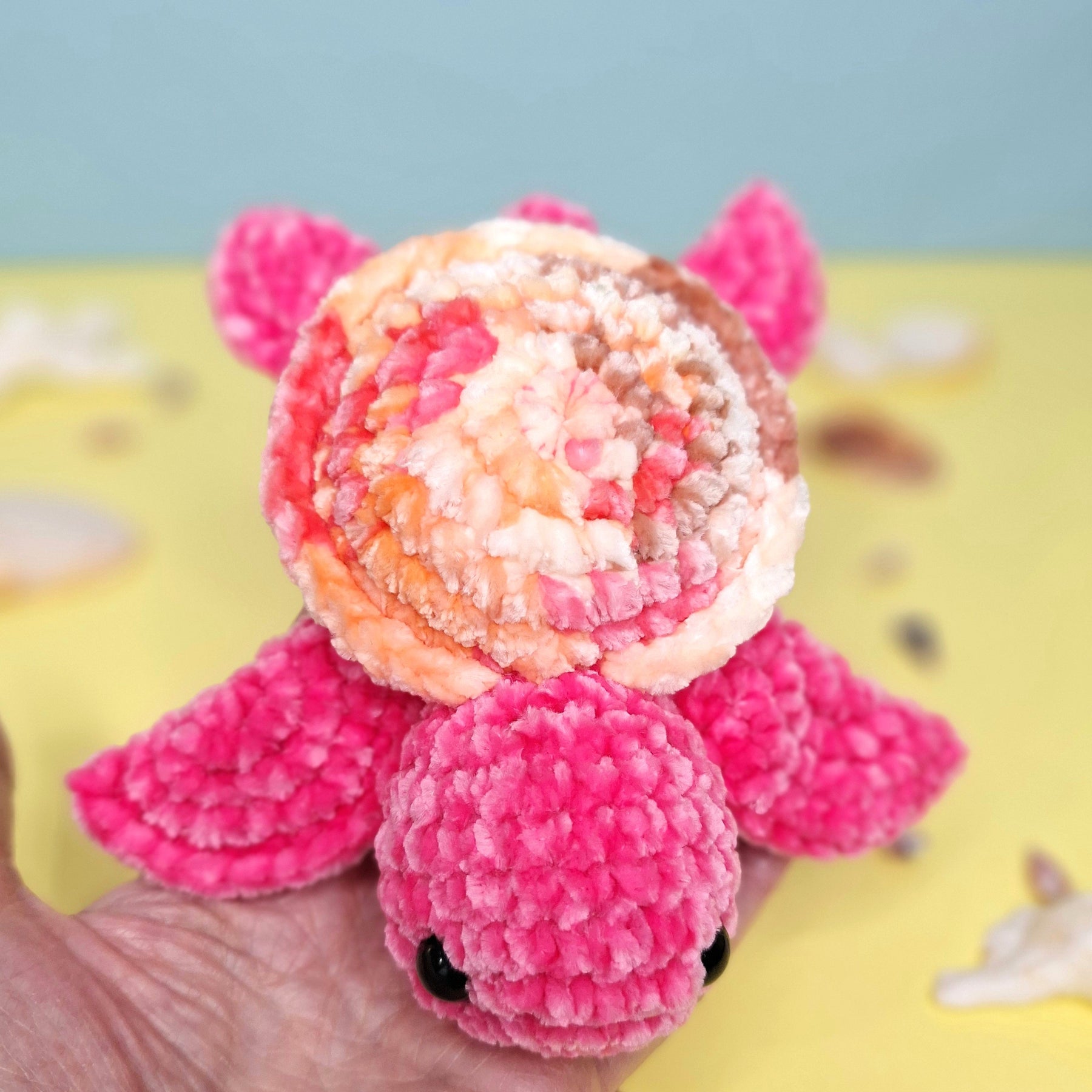 Hand made crocheted velvet Sea Turtle