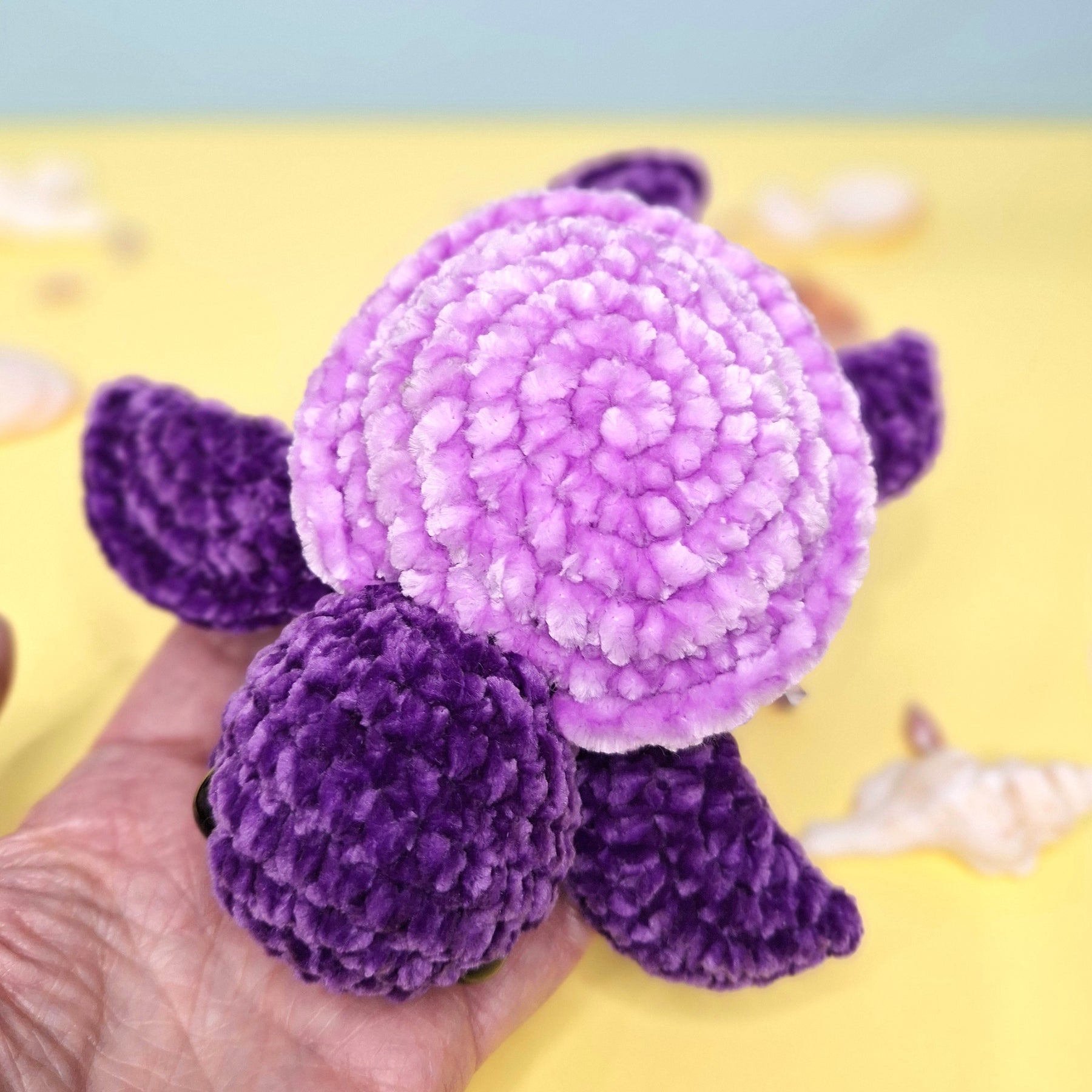 Hand made crocheted velvet Sea Turtle