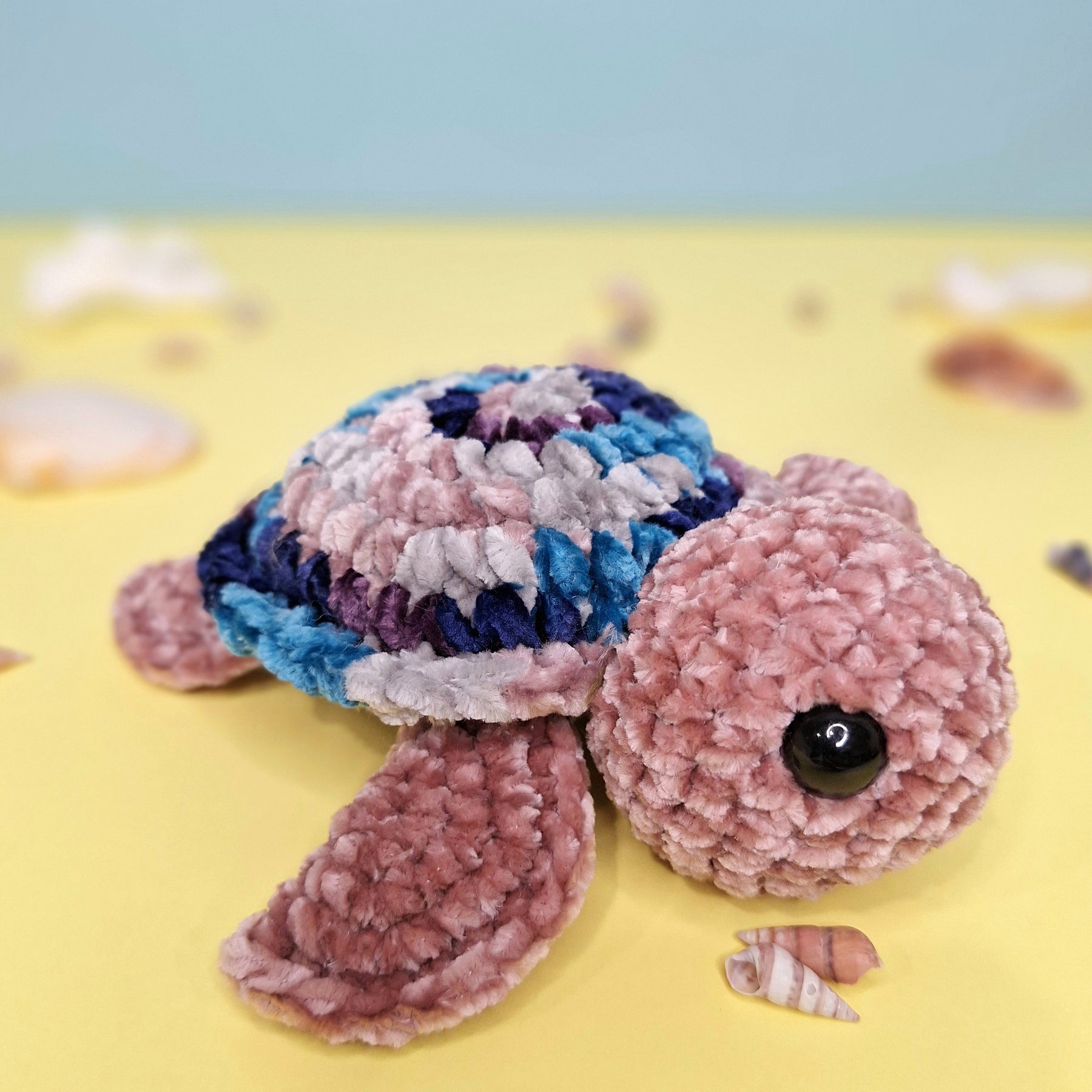 Hand made crocheted velvet Sea Turtle