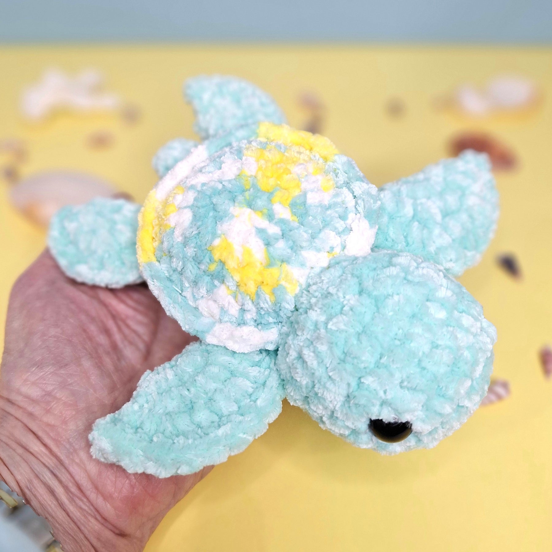 Hand made crocheted velvet Sea Turtle