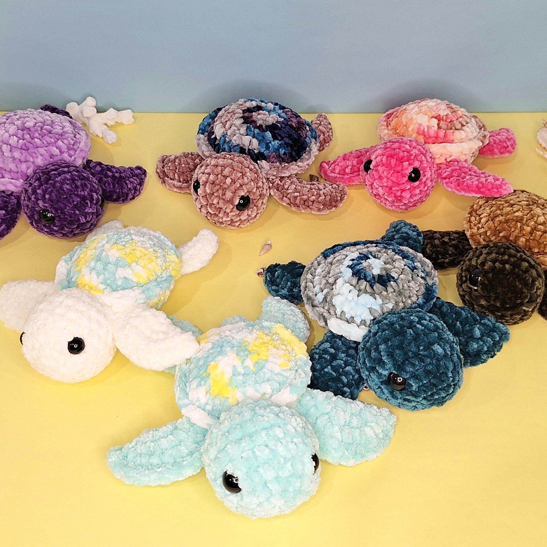 Hand made crocheted velvet Sea Turtle