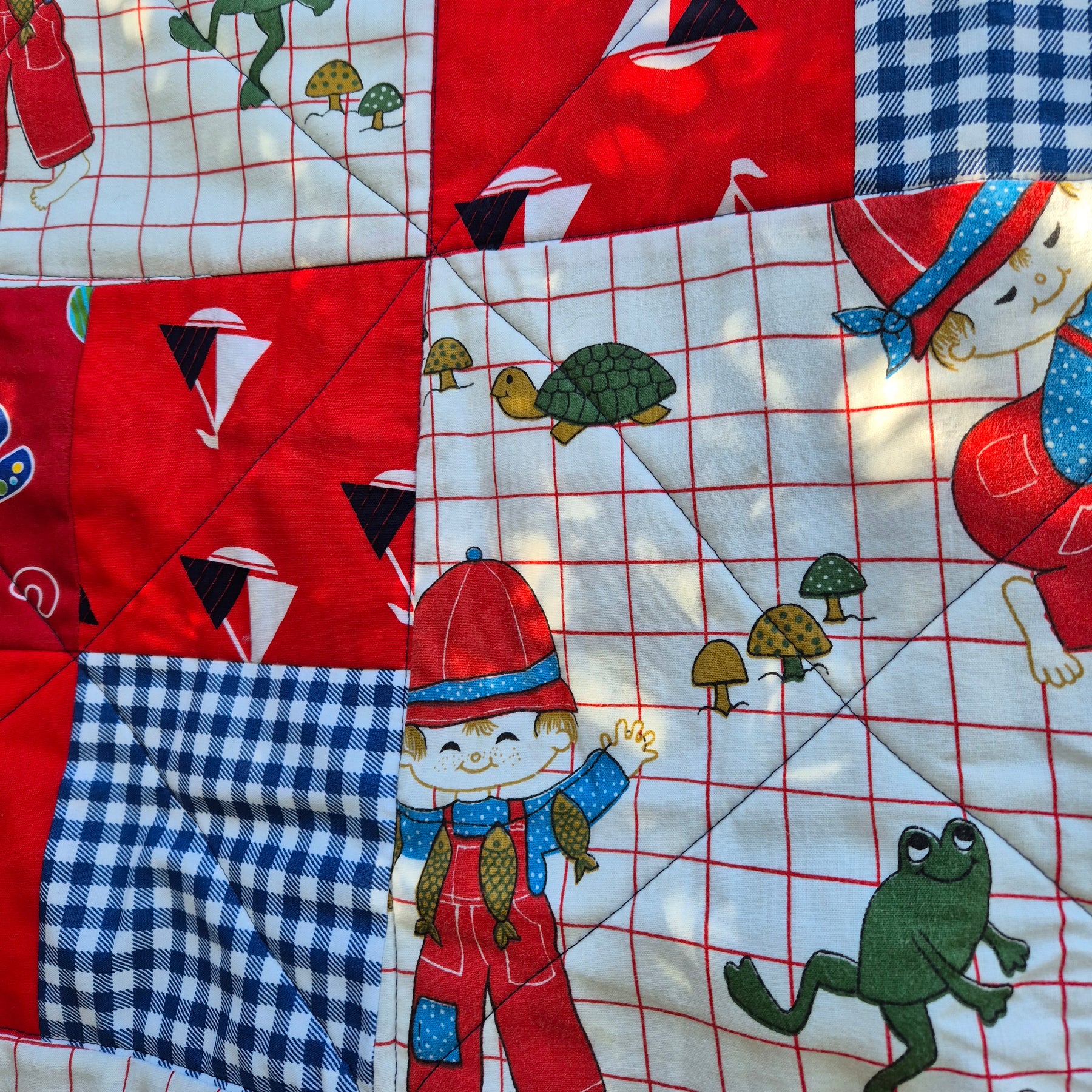 Vintage themed Fisher boy quilt