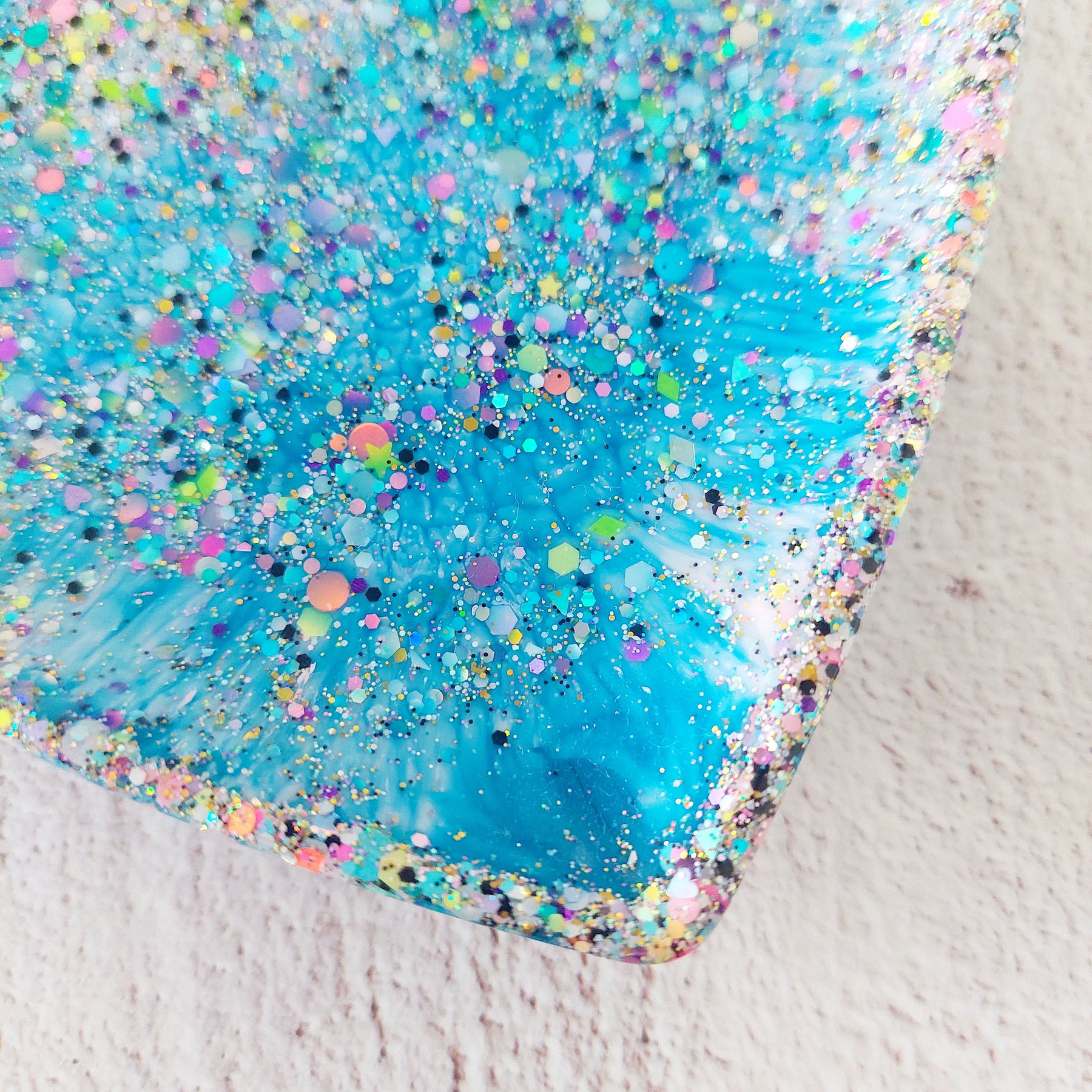 Love Heart Glitter Resin Trinket Tray Jewellery Holder