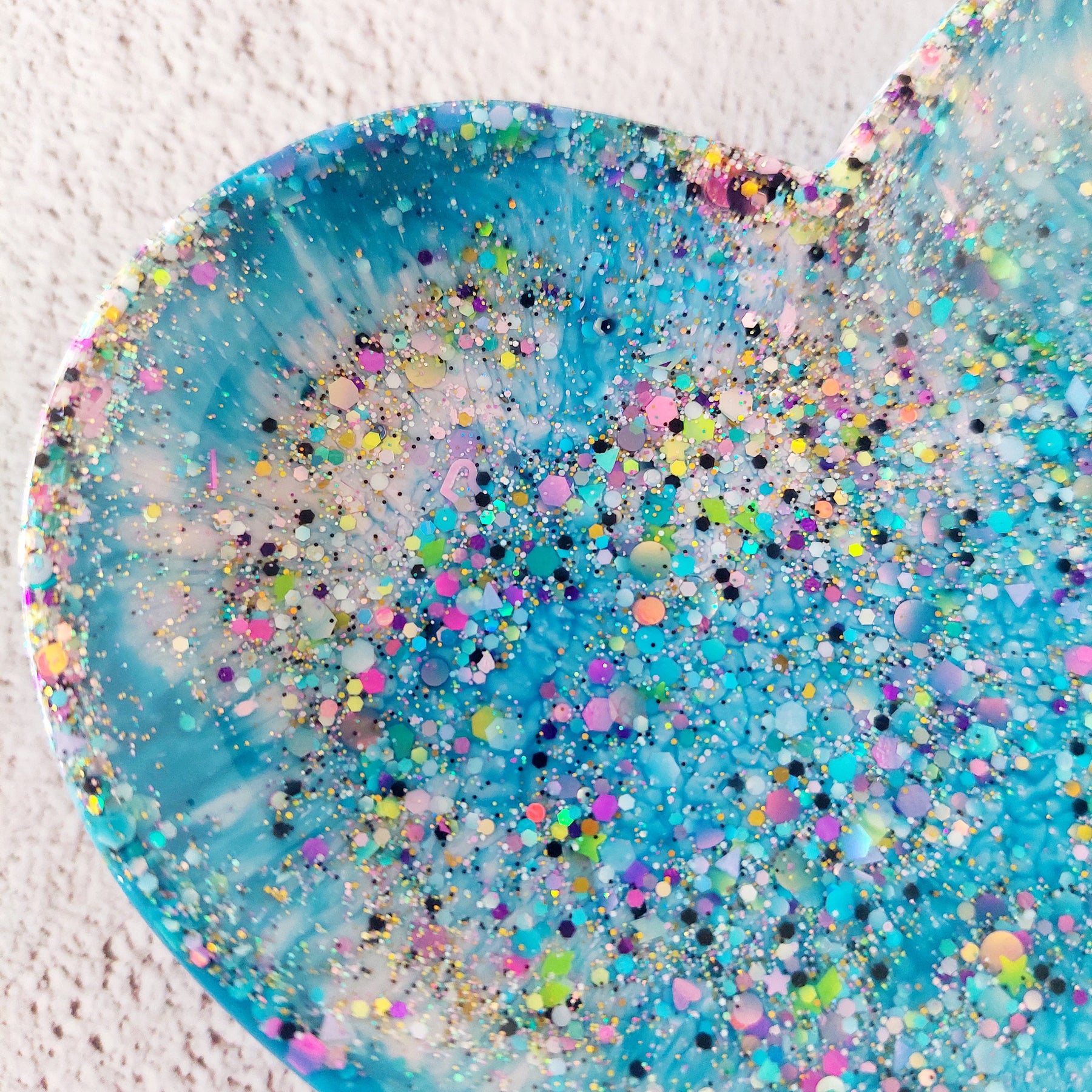 Love Heart Glitter Resin Trinket Tray Jewellery Holder
