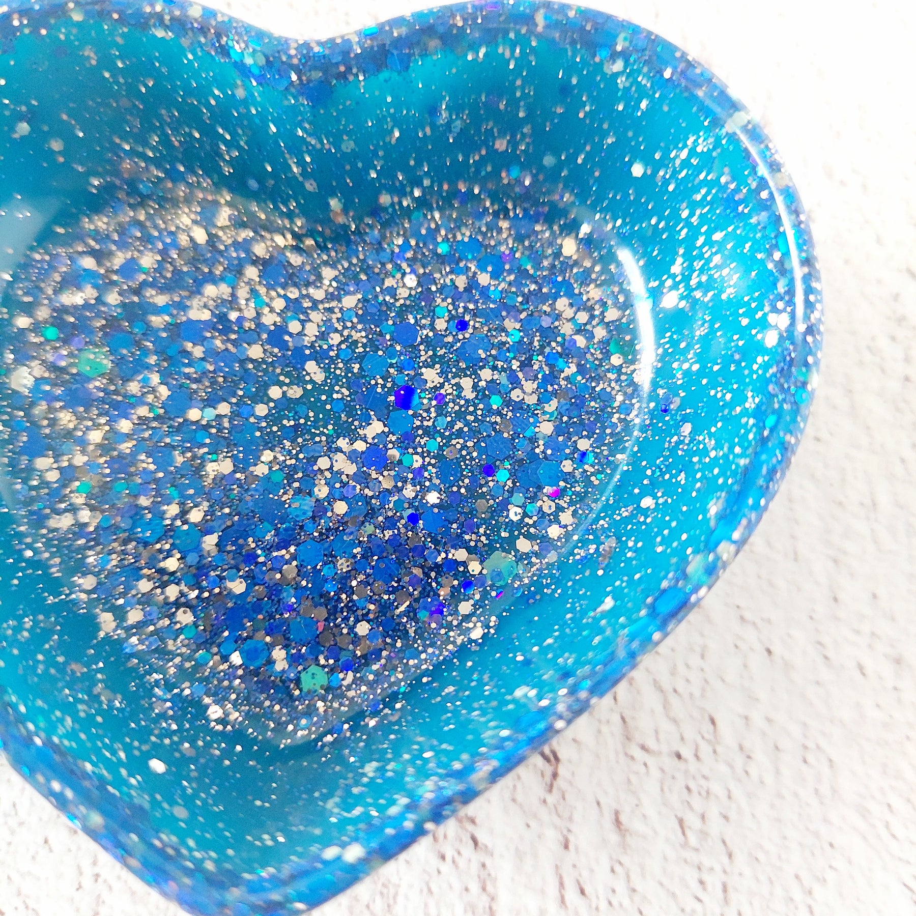 Love Heart Resin Glitter Trinket Dish Pinch Bowl