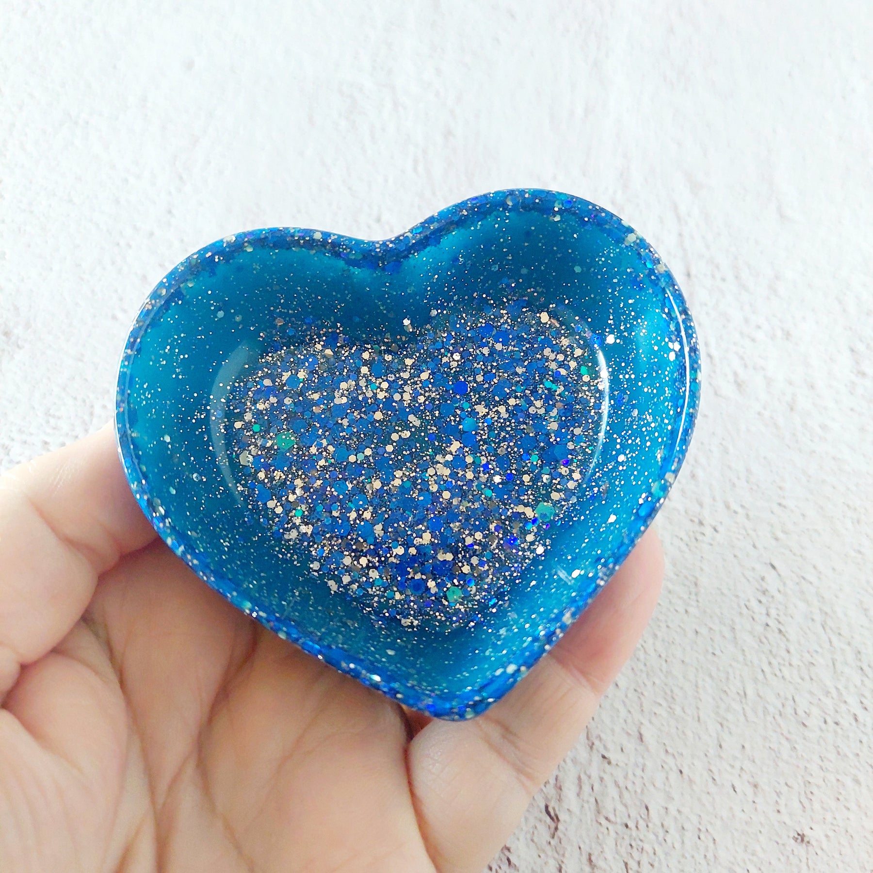 Love Heart Resin Glitter Trinket Dish Pinch Bowl