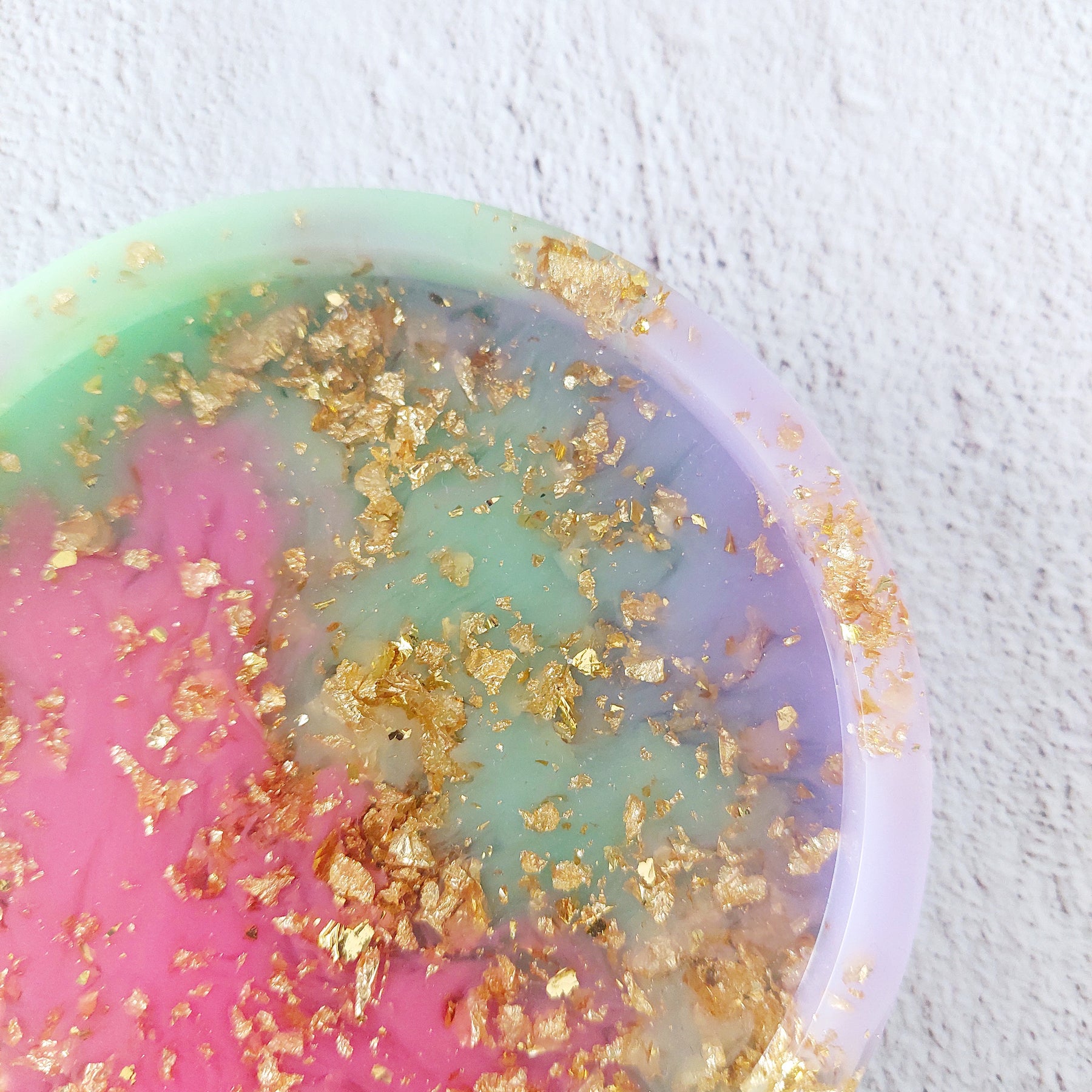 Gold Foil Resin Trinket Dish Jewellery Holder