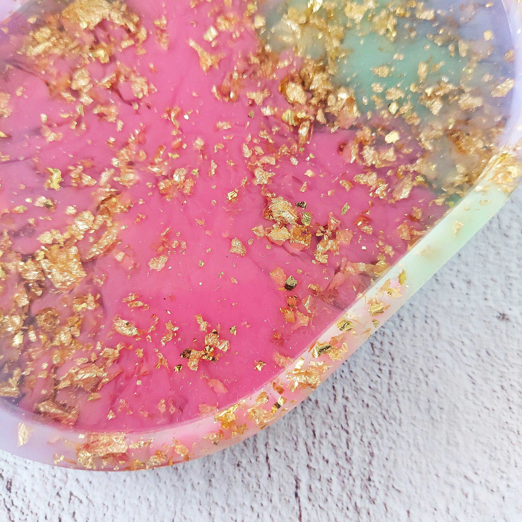 Gold Foil Resin Trinket Dish Jewellery Holder