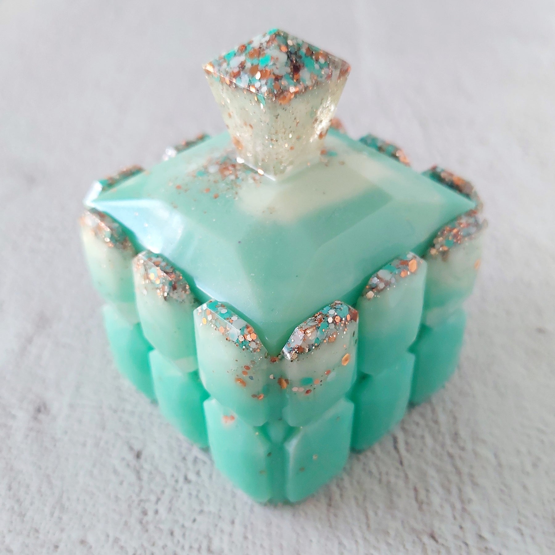 Square Faceted Jewellery Trinket Box