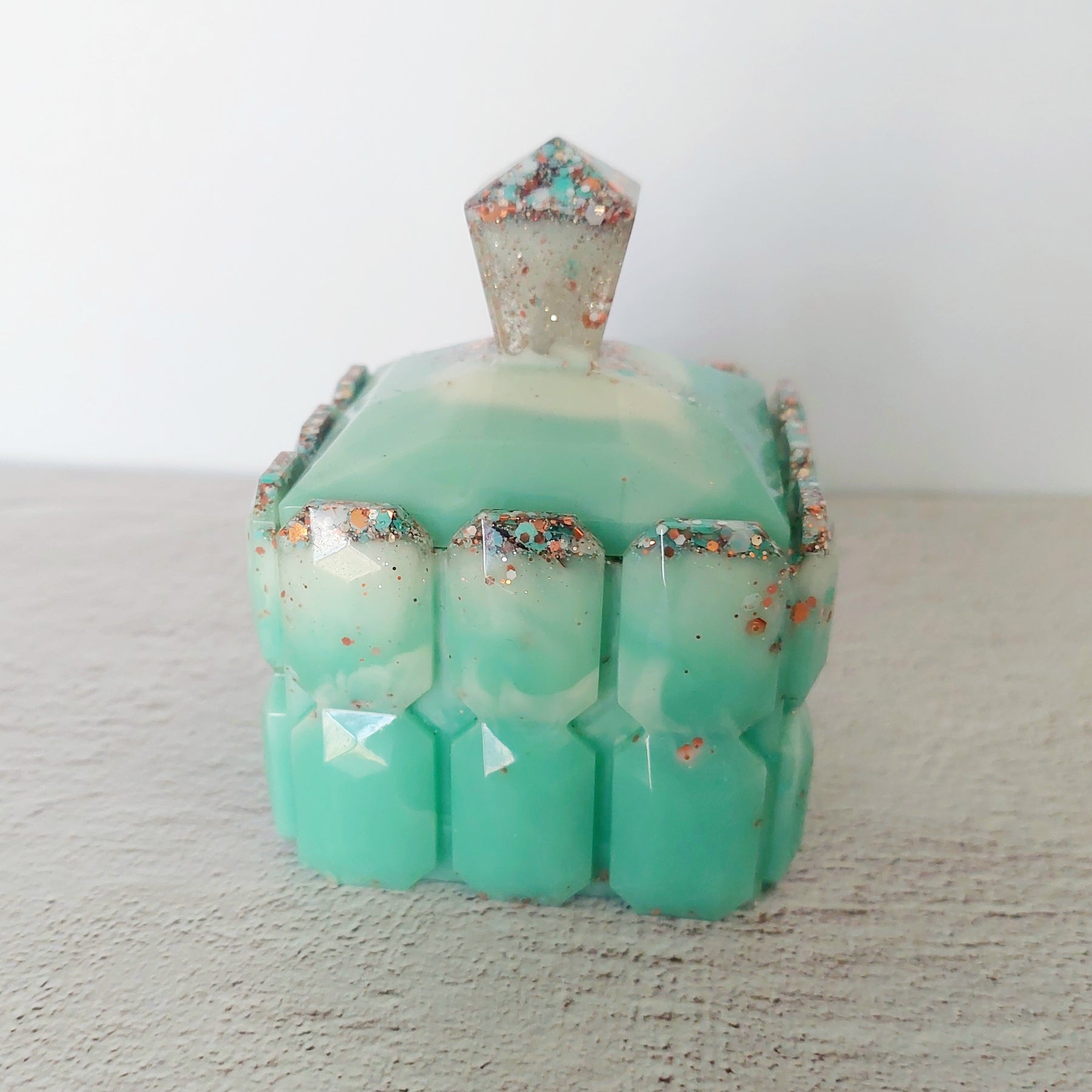 Square Faceted Jewellery Trinket Box