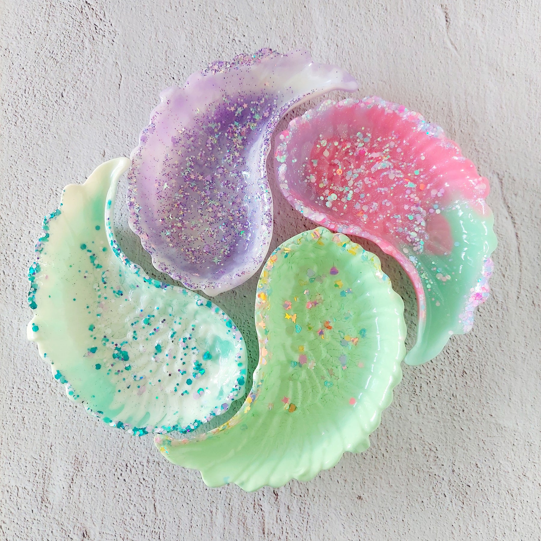 Angel Wing Resin Glitter Trinket Dish - Jewellery Storage - Trinket Tray