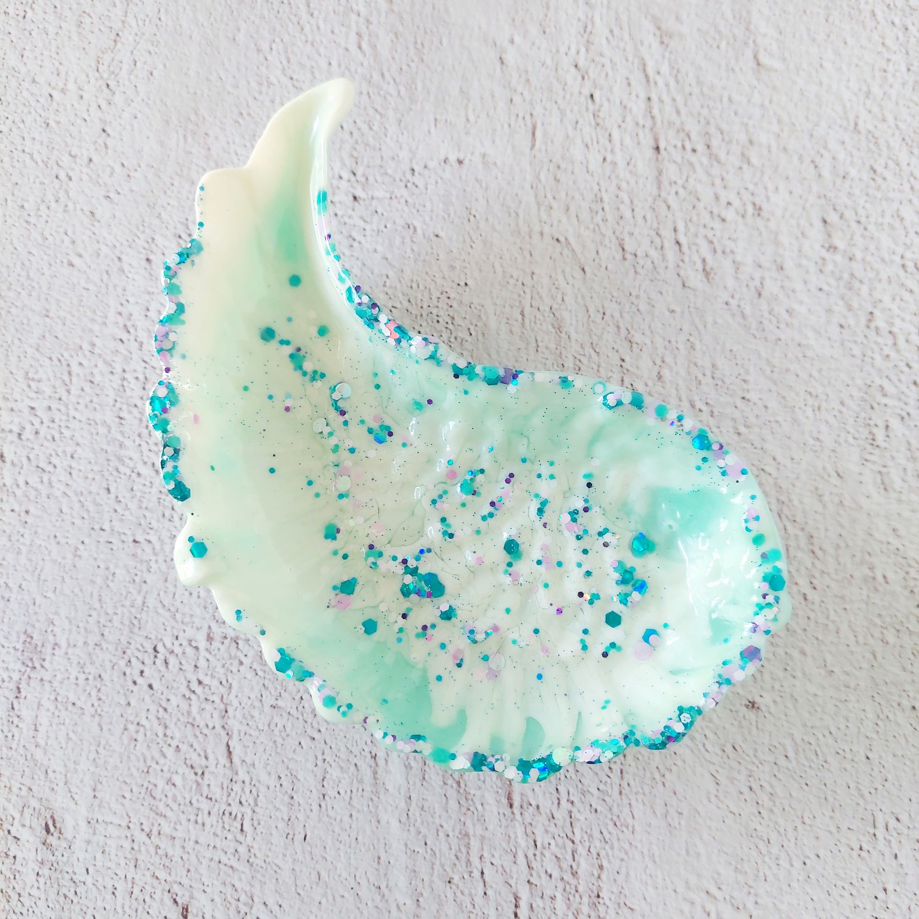 Angel Wing Resin Glitter Trinket Dish - Jewellery Storage - Trinket Tray