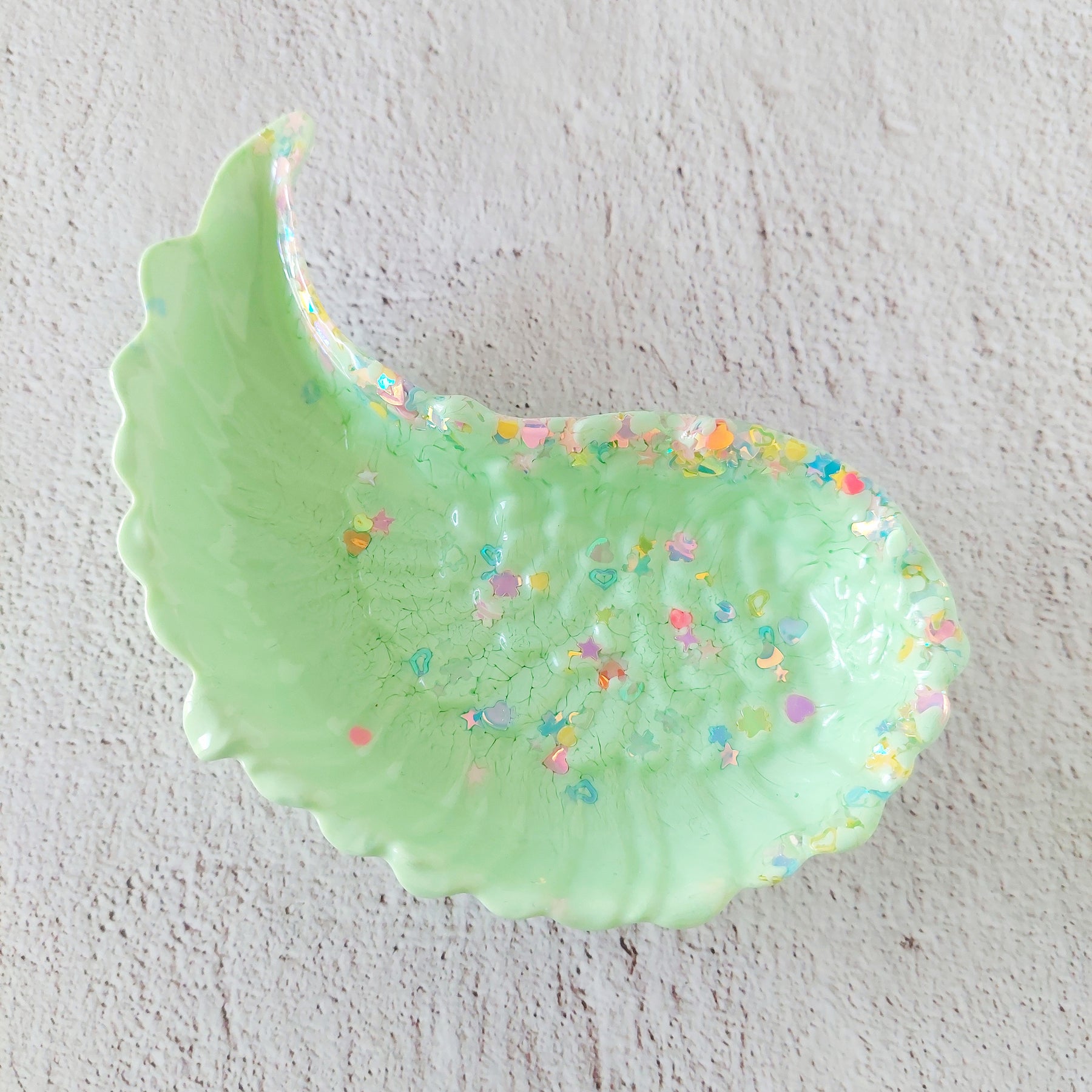Angel Wing Resin Glitter Trinket Dish - Jewellery Storage - Trinket Tray