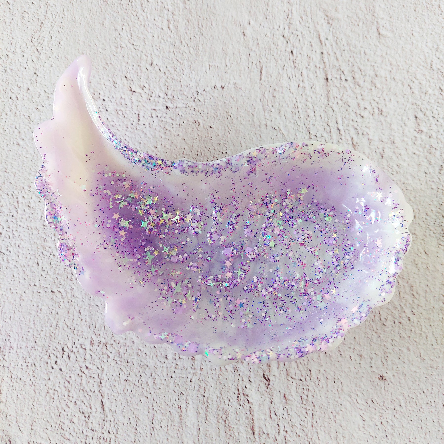 Angel Wing Resin Glitter Trinket Dish - Jewellery Storage - Trinket Tray