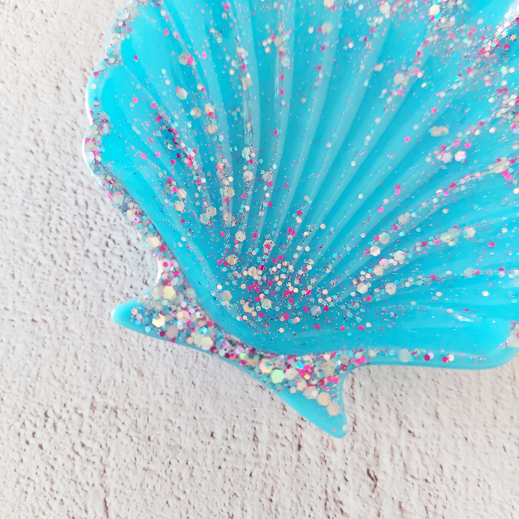 Seashell Glitter Resin Trinket Dish Jewellery Tray