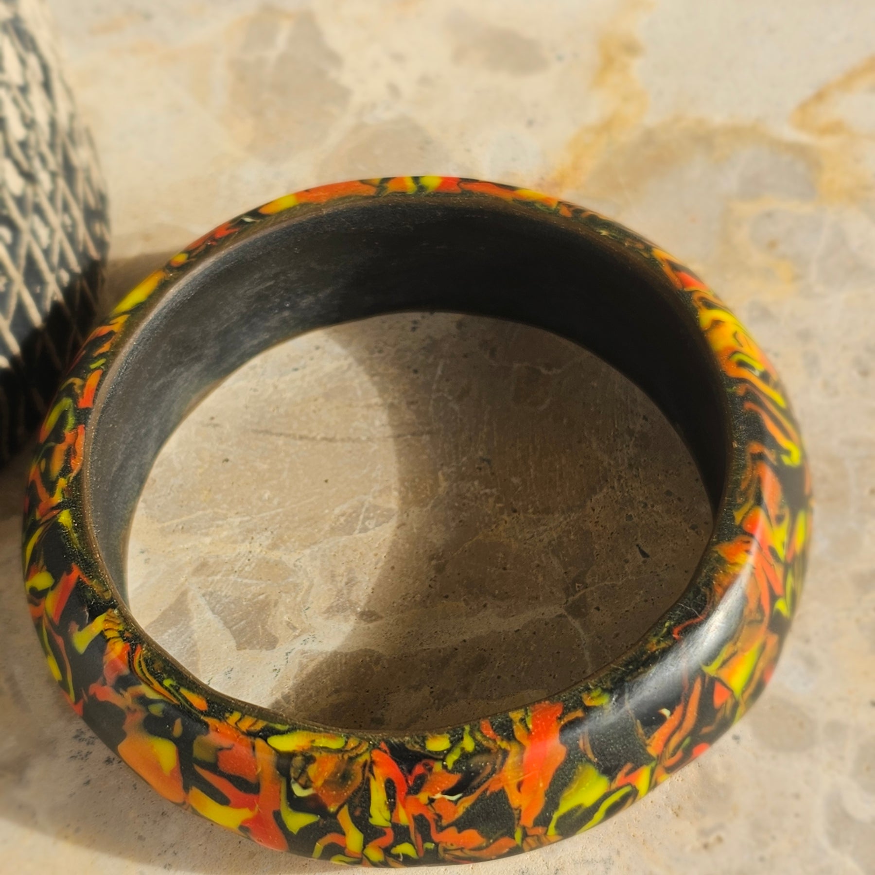 FIREBURST POLYMER CLAY STATEMENT BANGLE