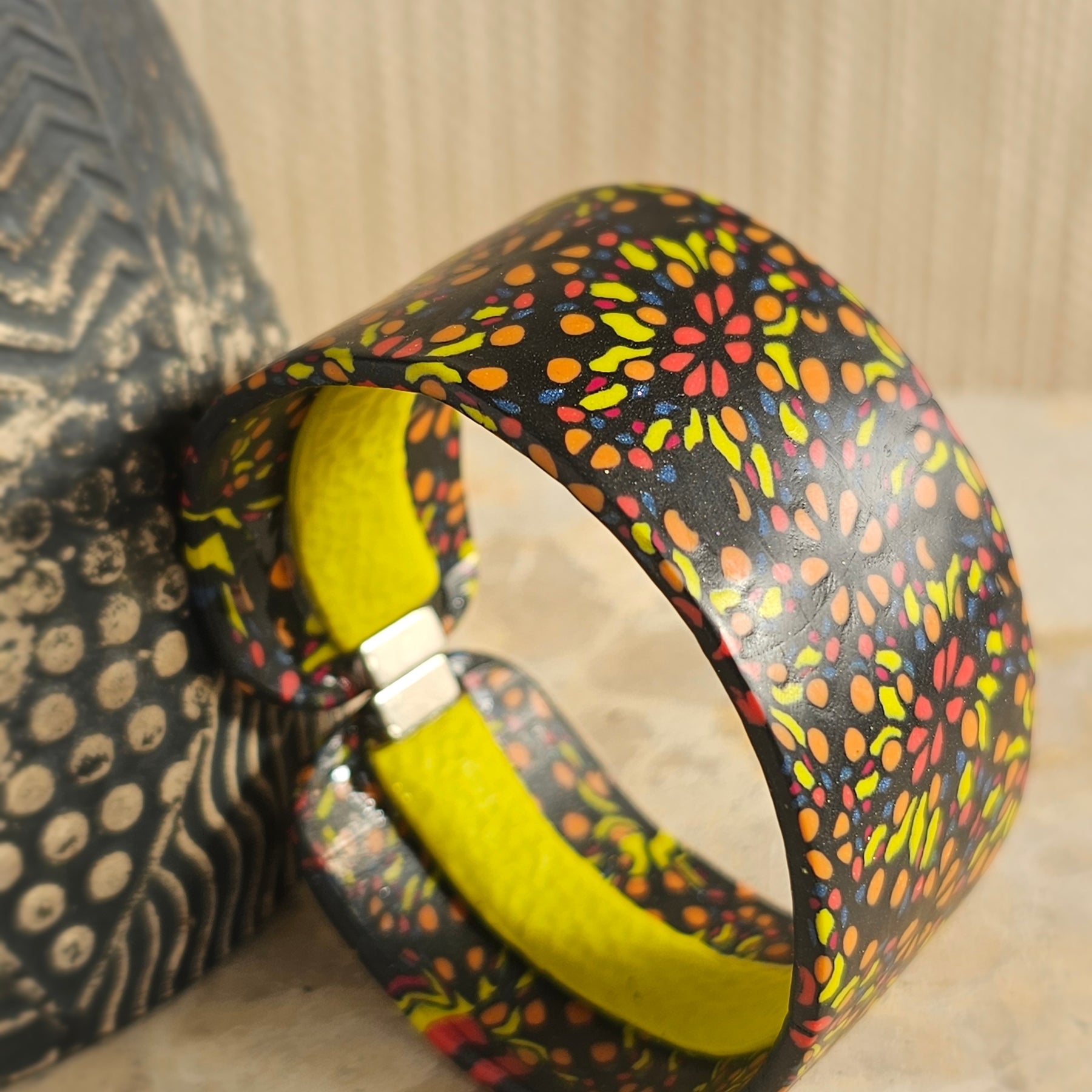 RADIANCE CUFF  – POLYMER CLAY STATEMENT BANGLE