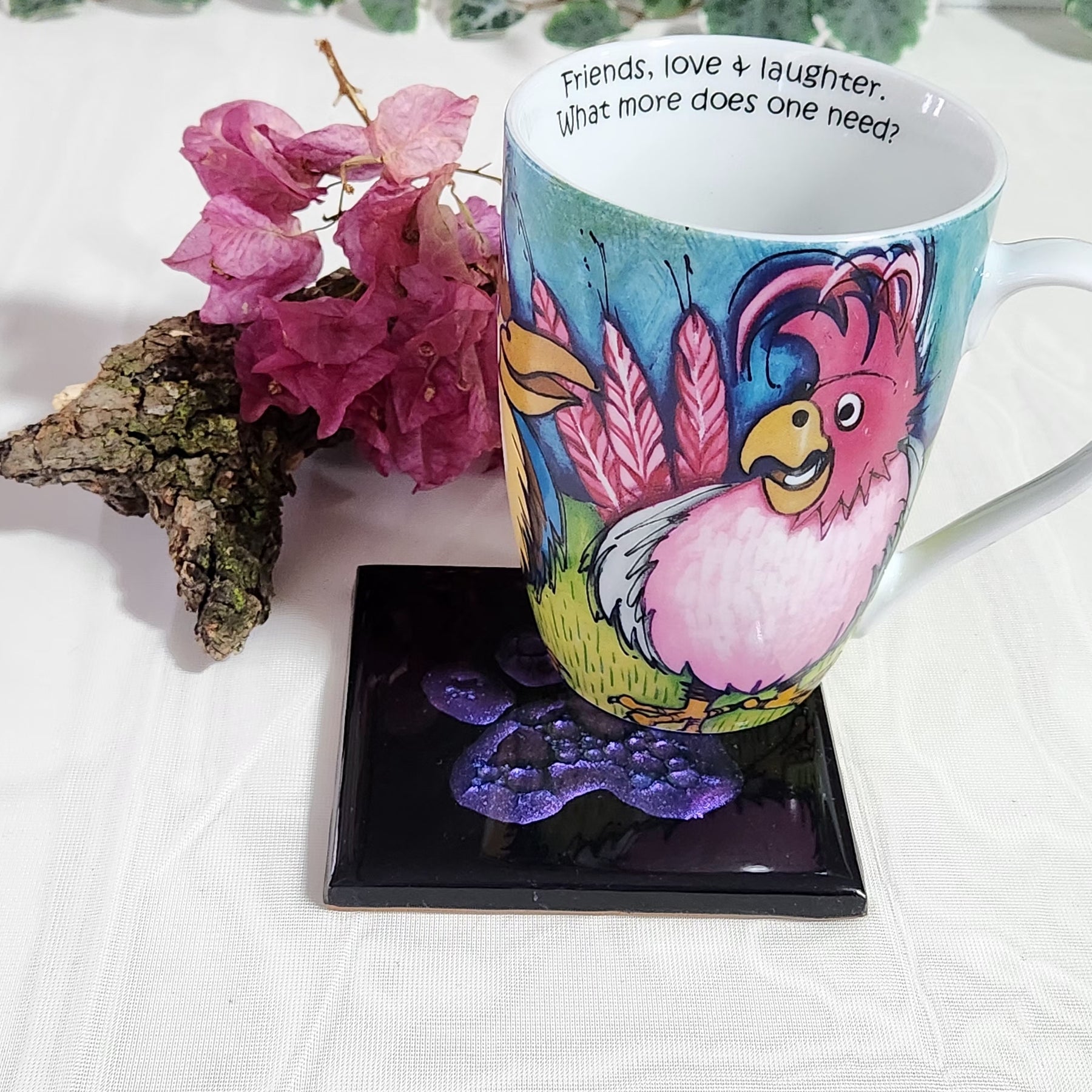 Puppy Mania Green or Purple Single Resin Drink Coaster, Epoxy Resin Coaster, Drinkware