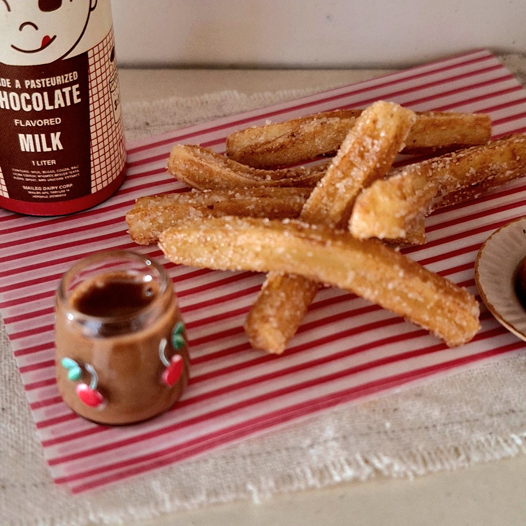 CHURROS with chocolate - MINIATURE NON EDIBLE