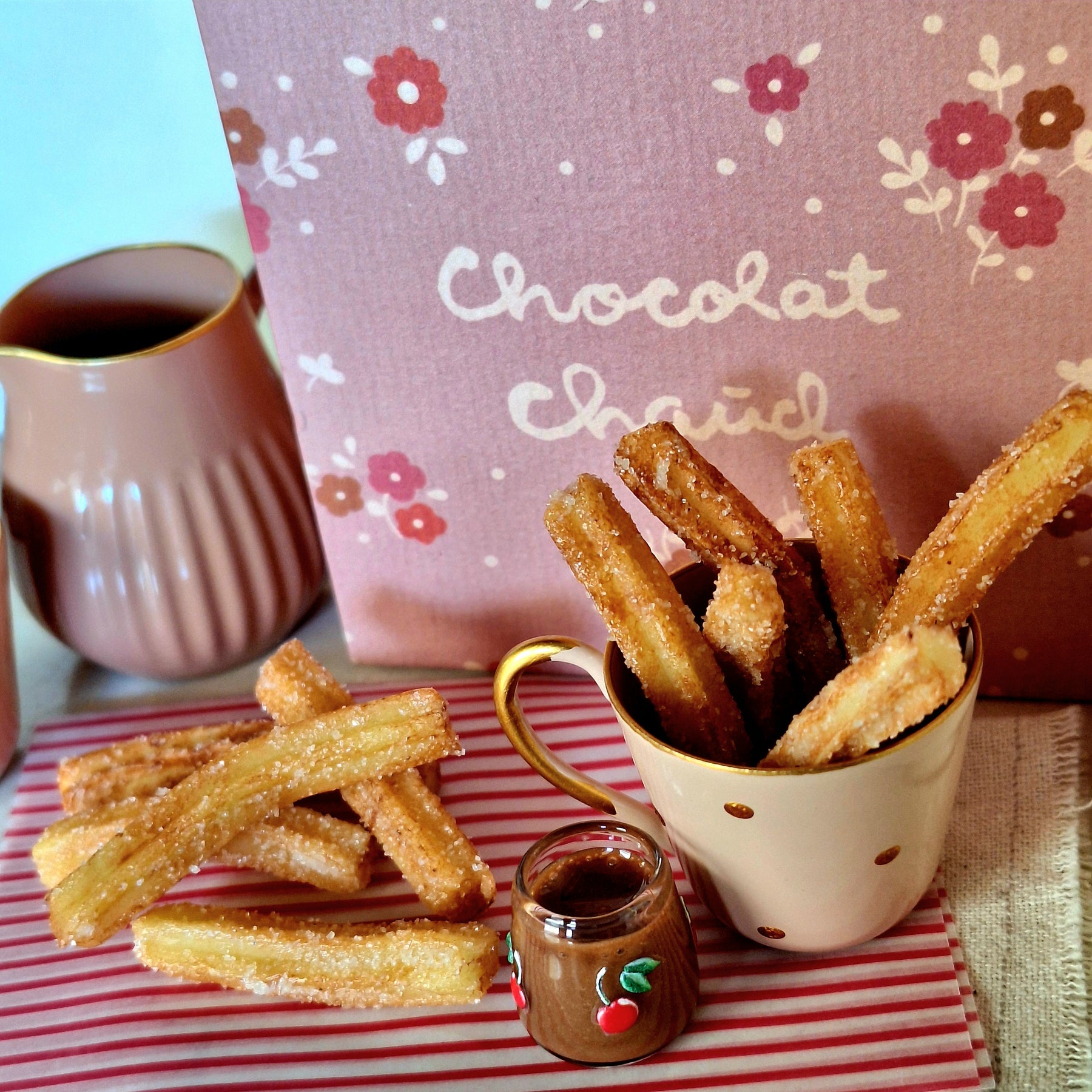 CHURROS with chocolate - MINIATURE NON EDIBLE