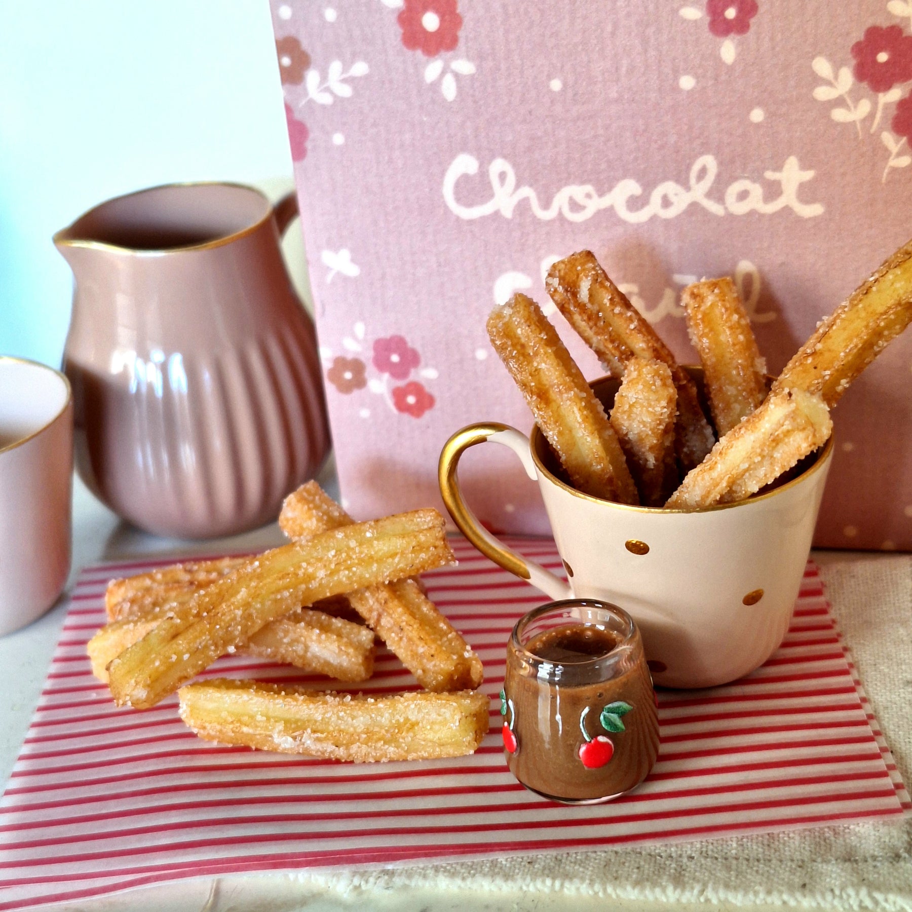 CHURROS with chocolate - MINIATURE NON EDIBLE