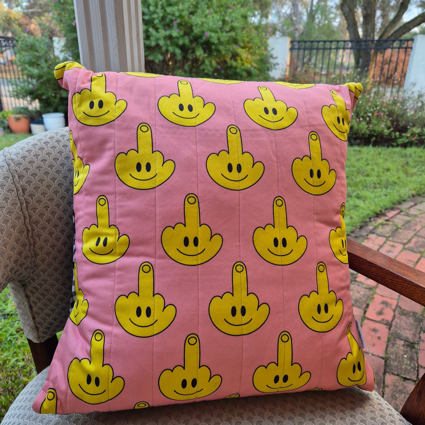 Smiley Middle finger Cushion