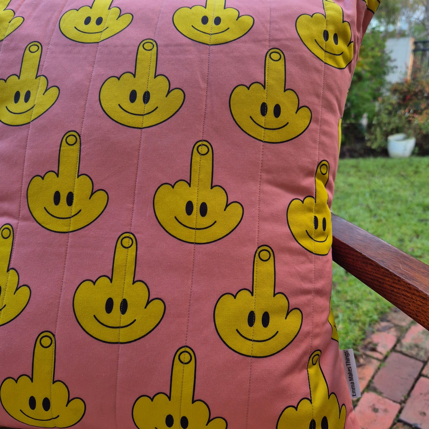 Smiley Middle finger Cushion