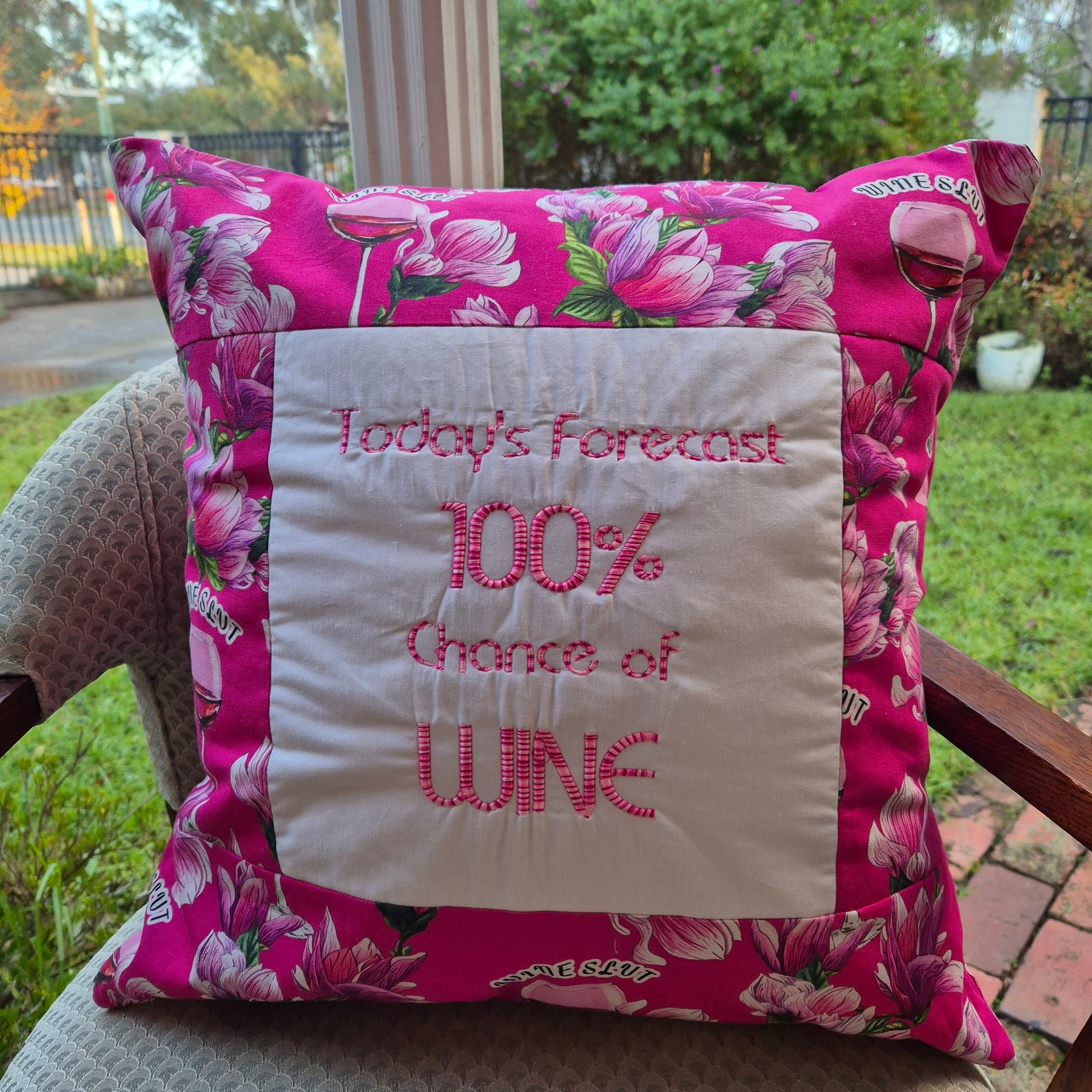 Wine Lover Cushion, cheeky