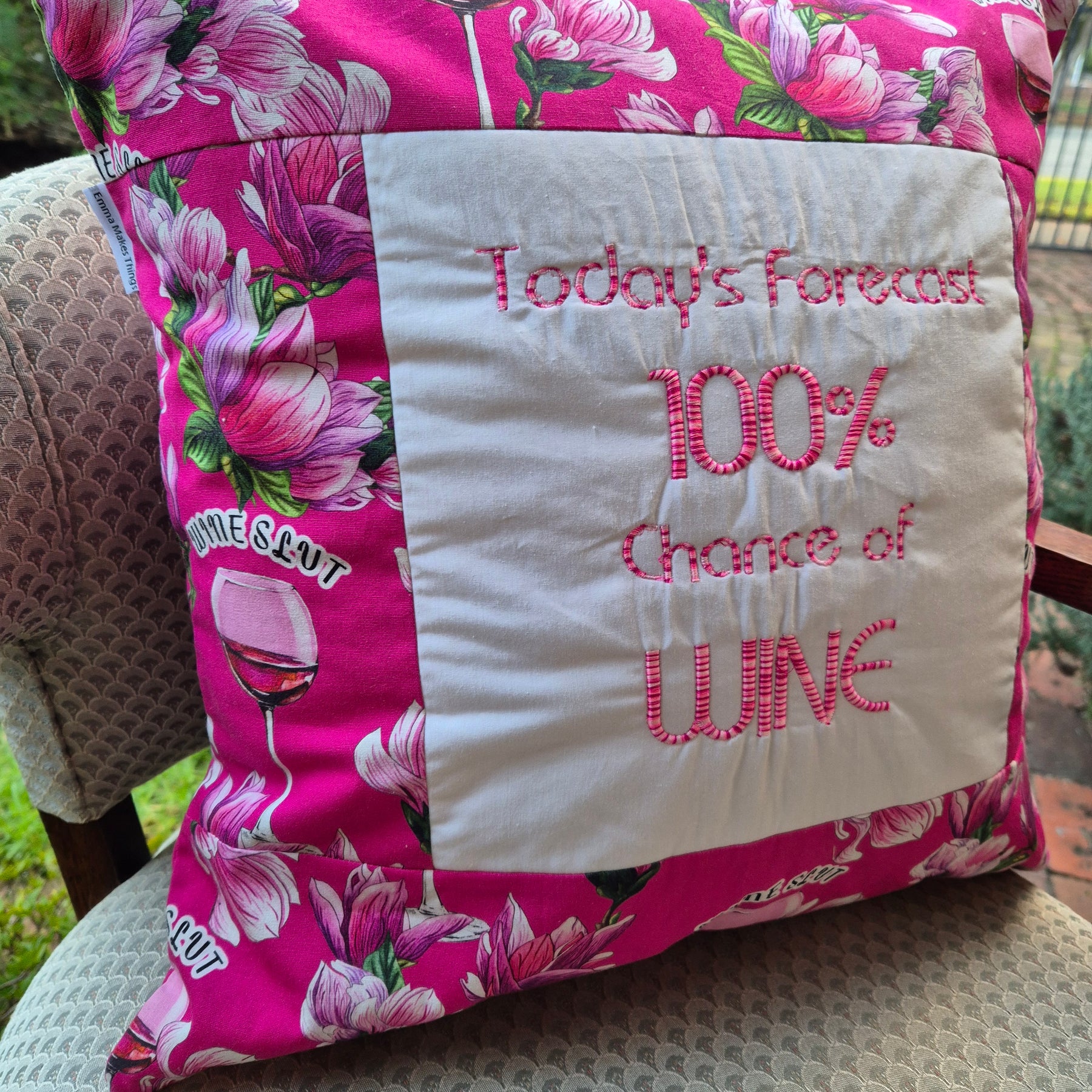 Wine Lover Cushion, cheeky