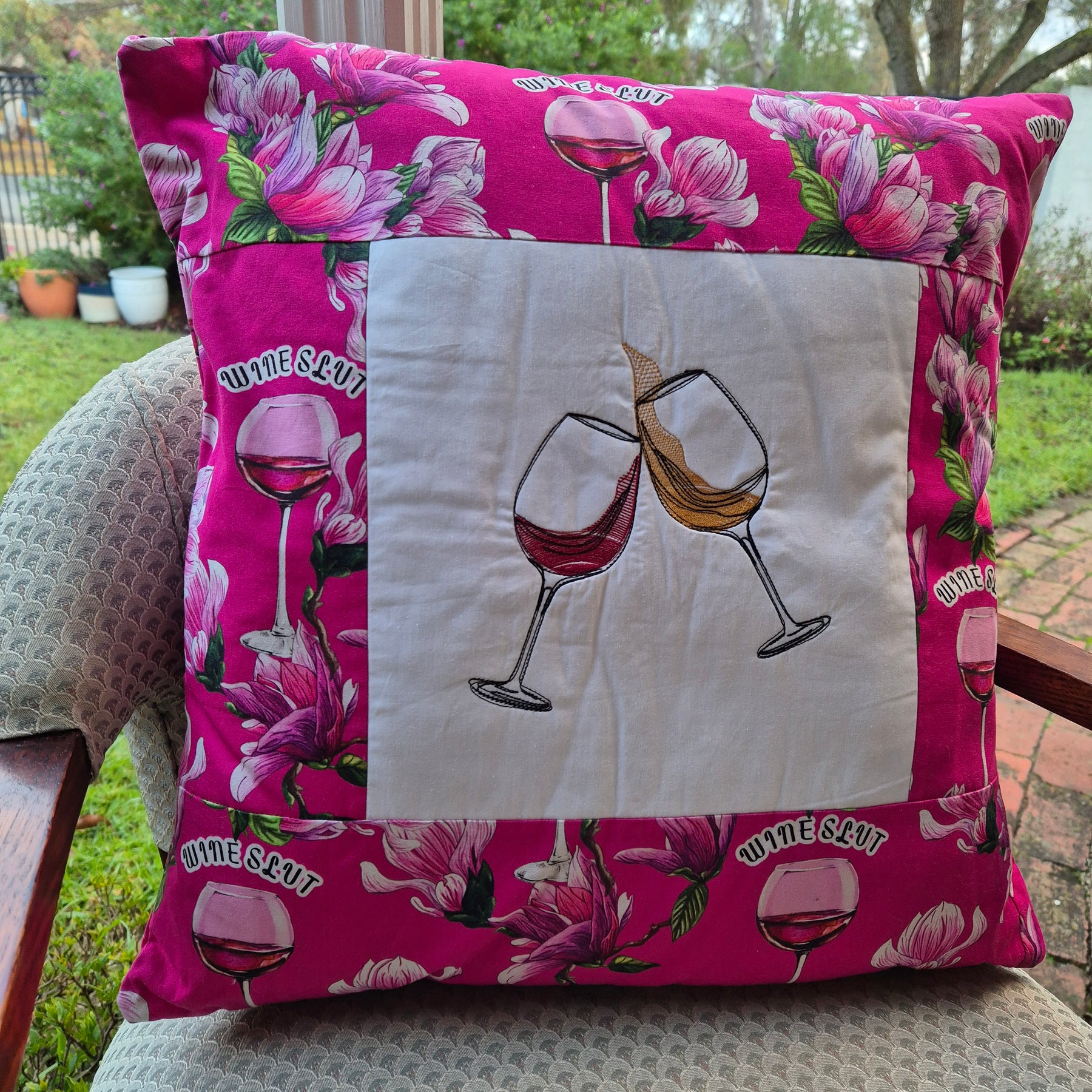 Wine Lover Cushion, cheeky