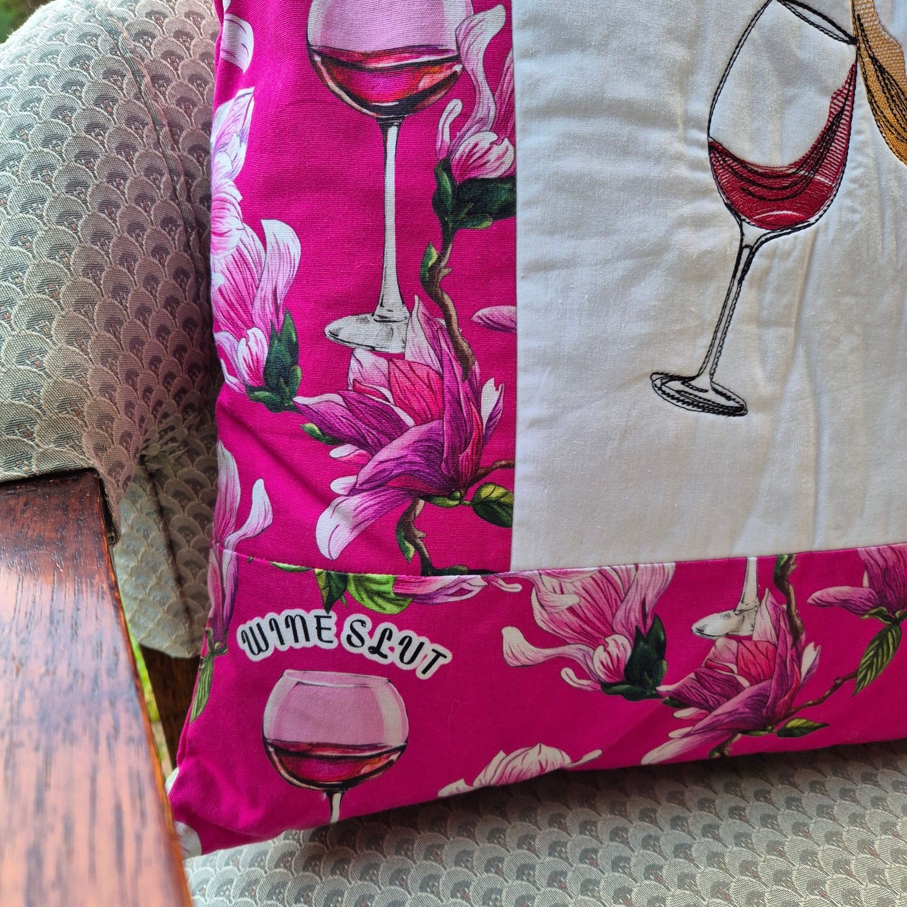 Wine Lover Cushion, cheeky