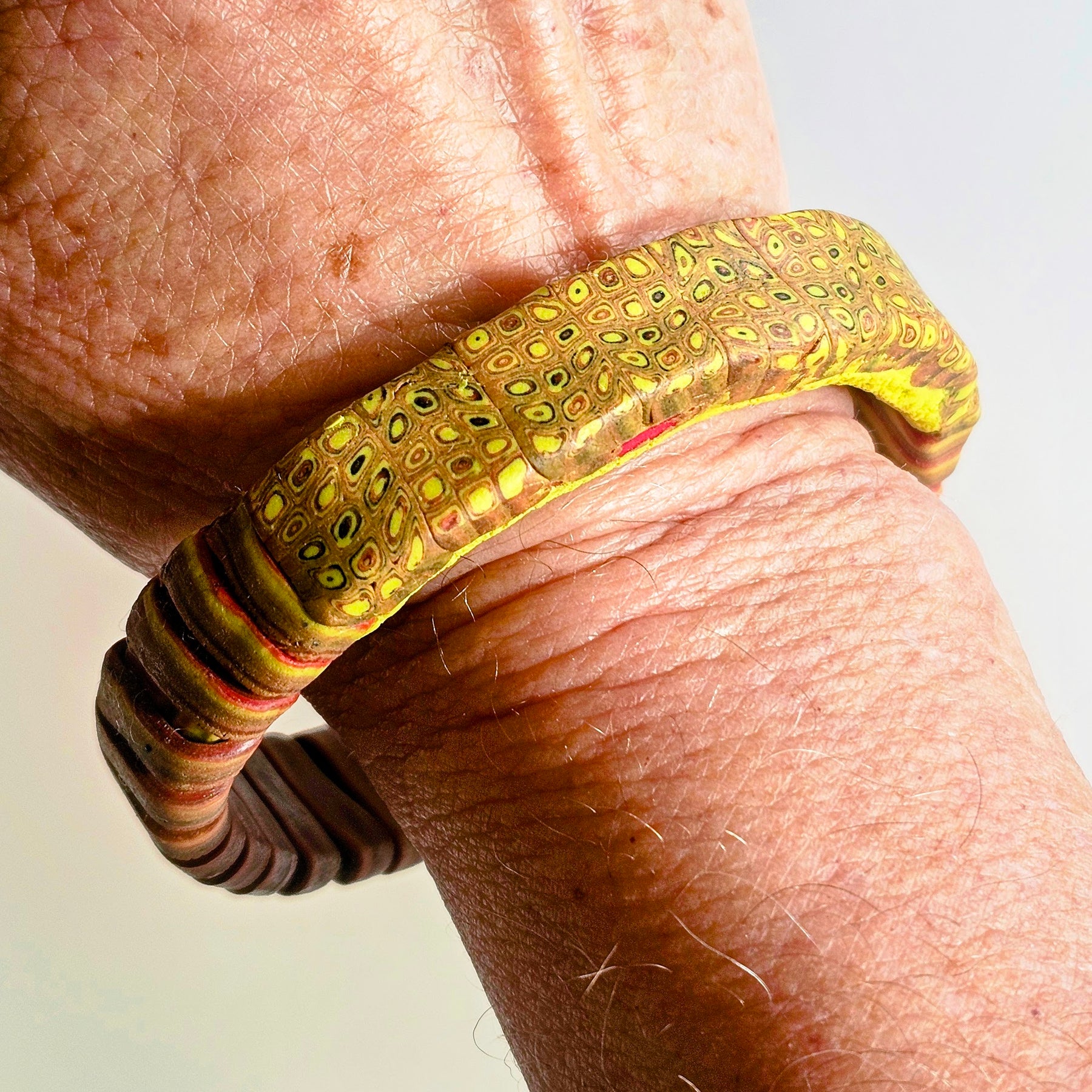 DESERT BLOOM  – POLYMER CLAY STATEMENT BANGLE