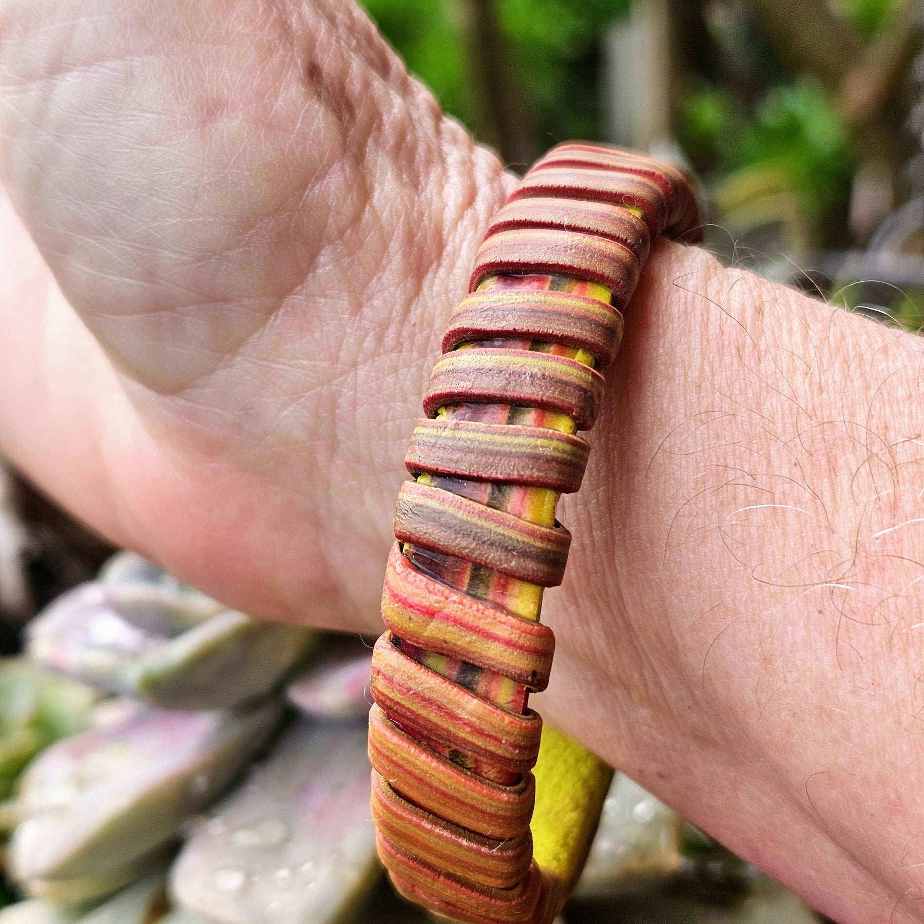 DESERT BLOOM  – POLYMER CLAY STATEMENT BANGLE
